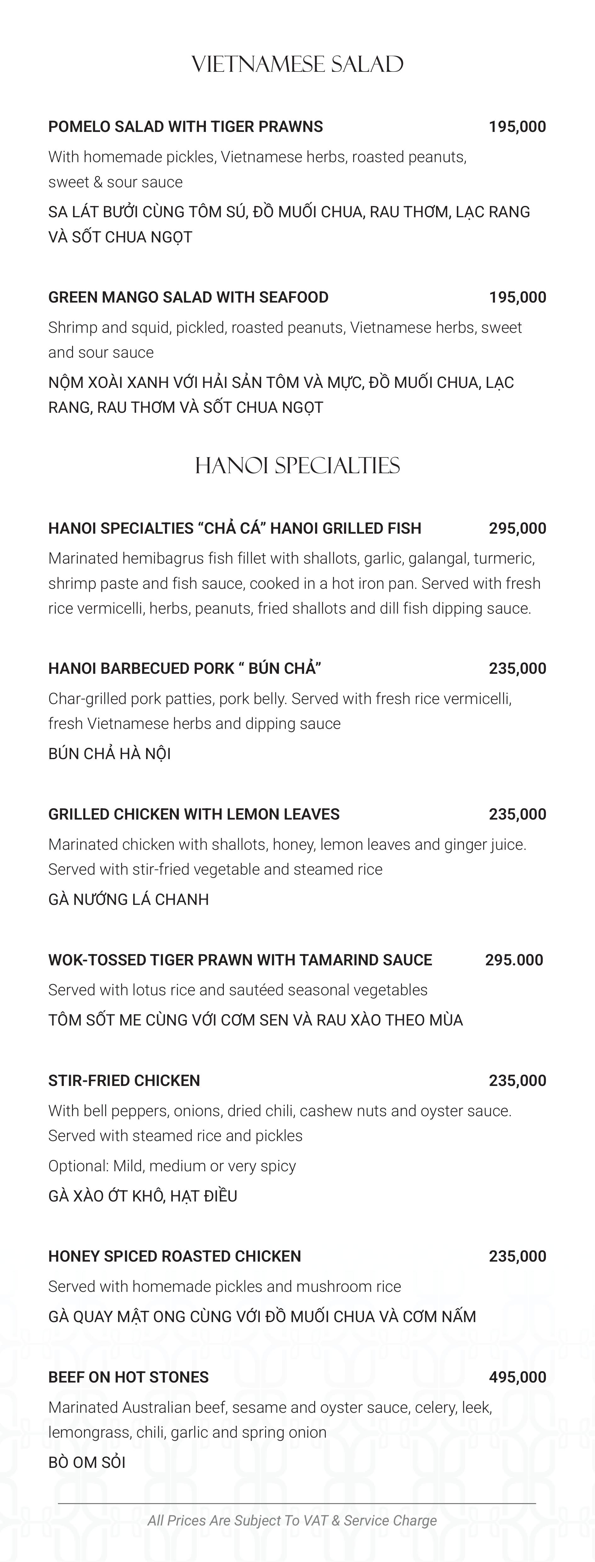 Menu SORA Restaurant - Hàm Long 4 