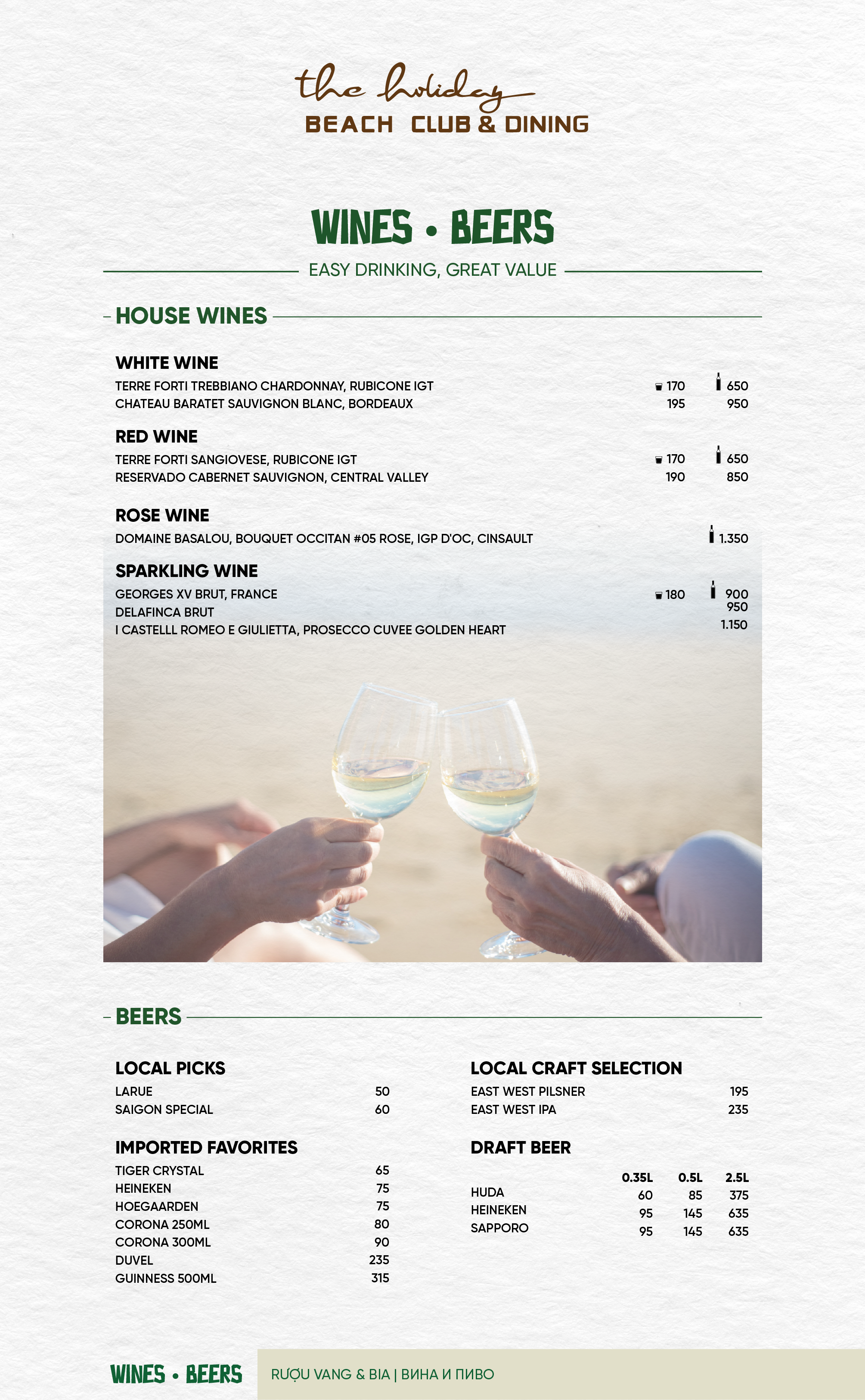 Menu The Holiday Beach Club & Dining - Võ Nguyên Giáp 7 