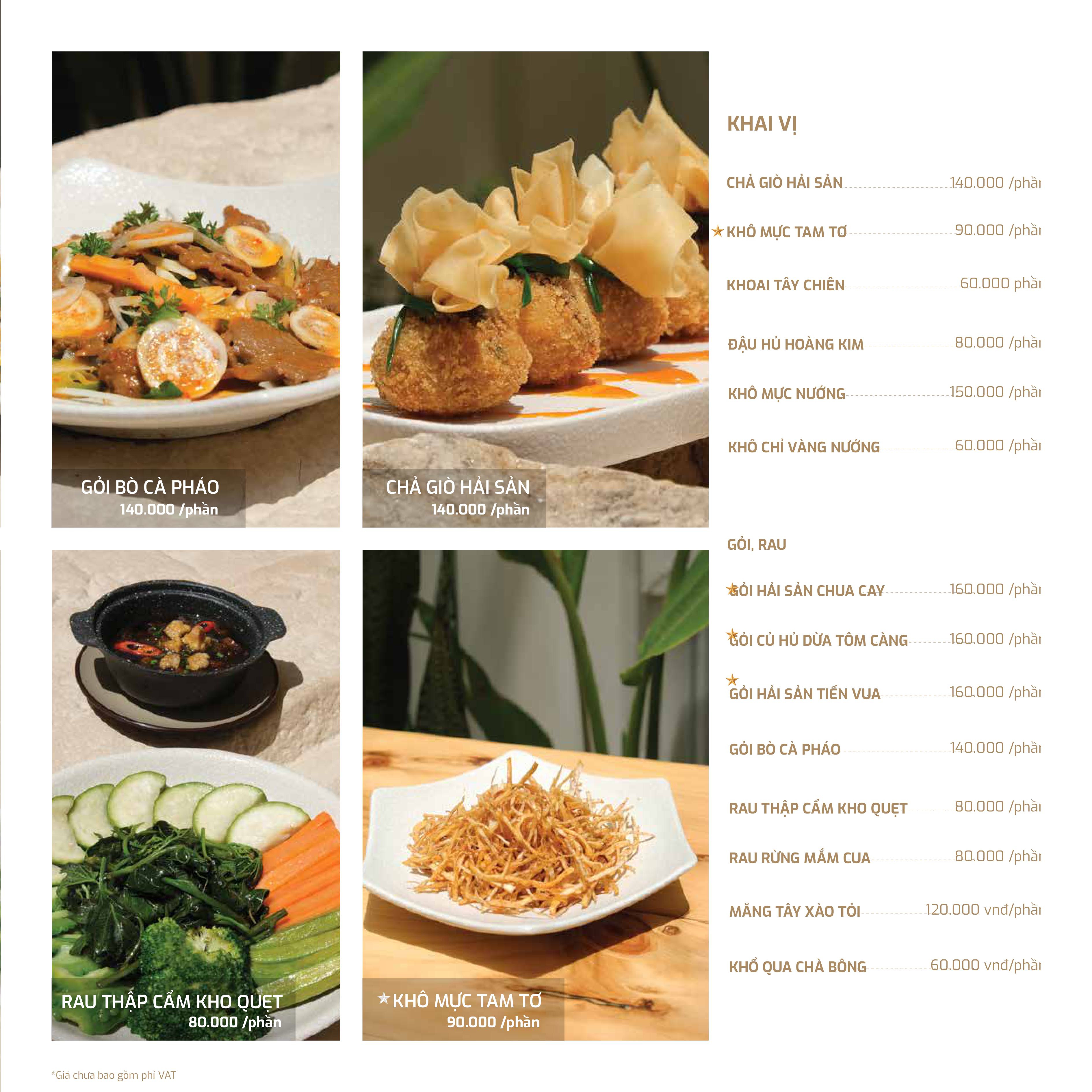 Menu O2 Seafood - Song Hành 3