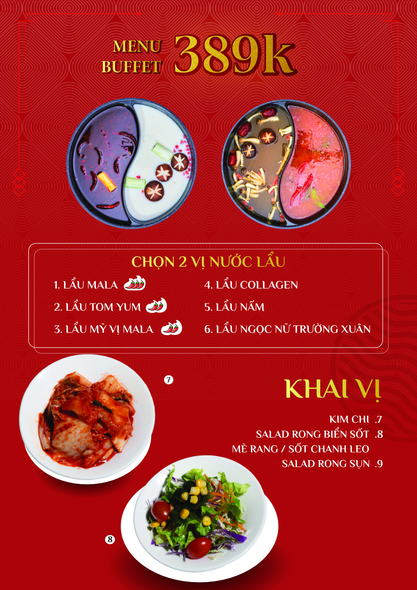 Menu MALA - Buffet Lẩu Đài Loan - Royal City 2 