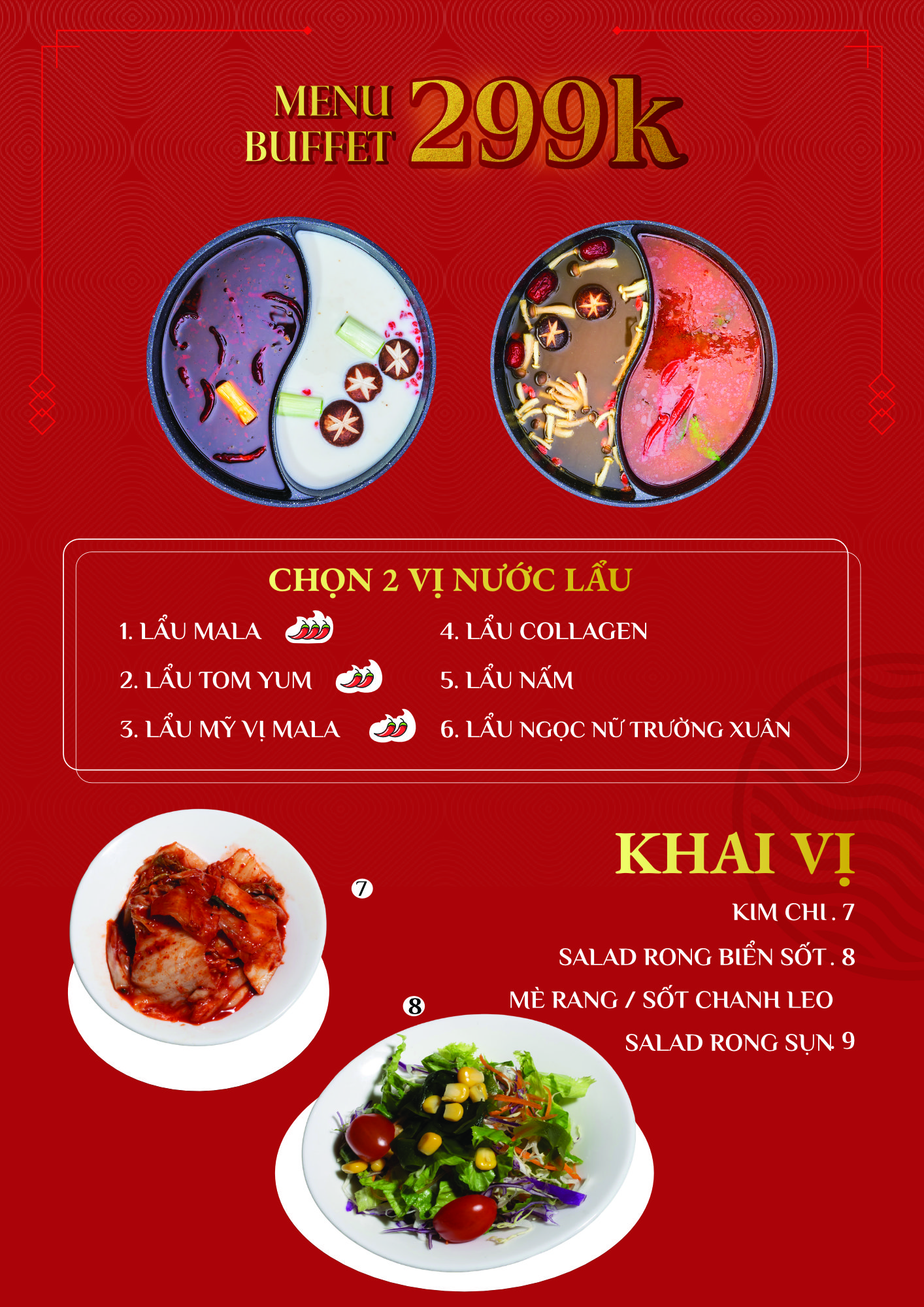 Menu MALA - Buffet Lẩu Đài Loan - Royal City 8 