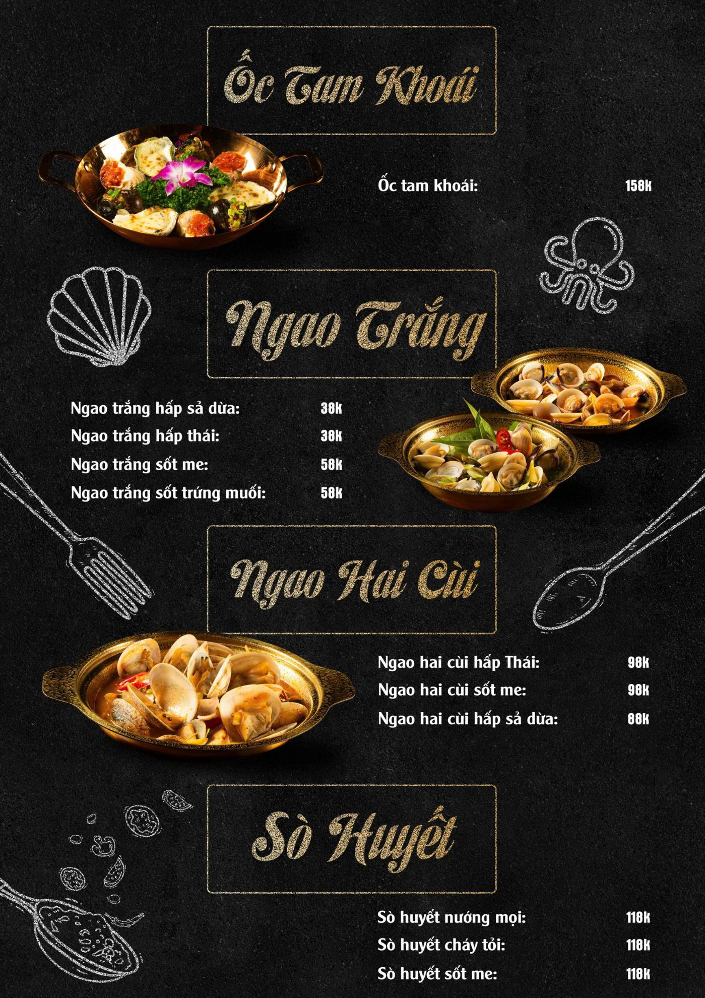 Menu Tiệm Ốc 2 Tay - 76 Ngọc Khánh 8