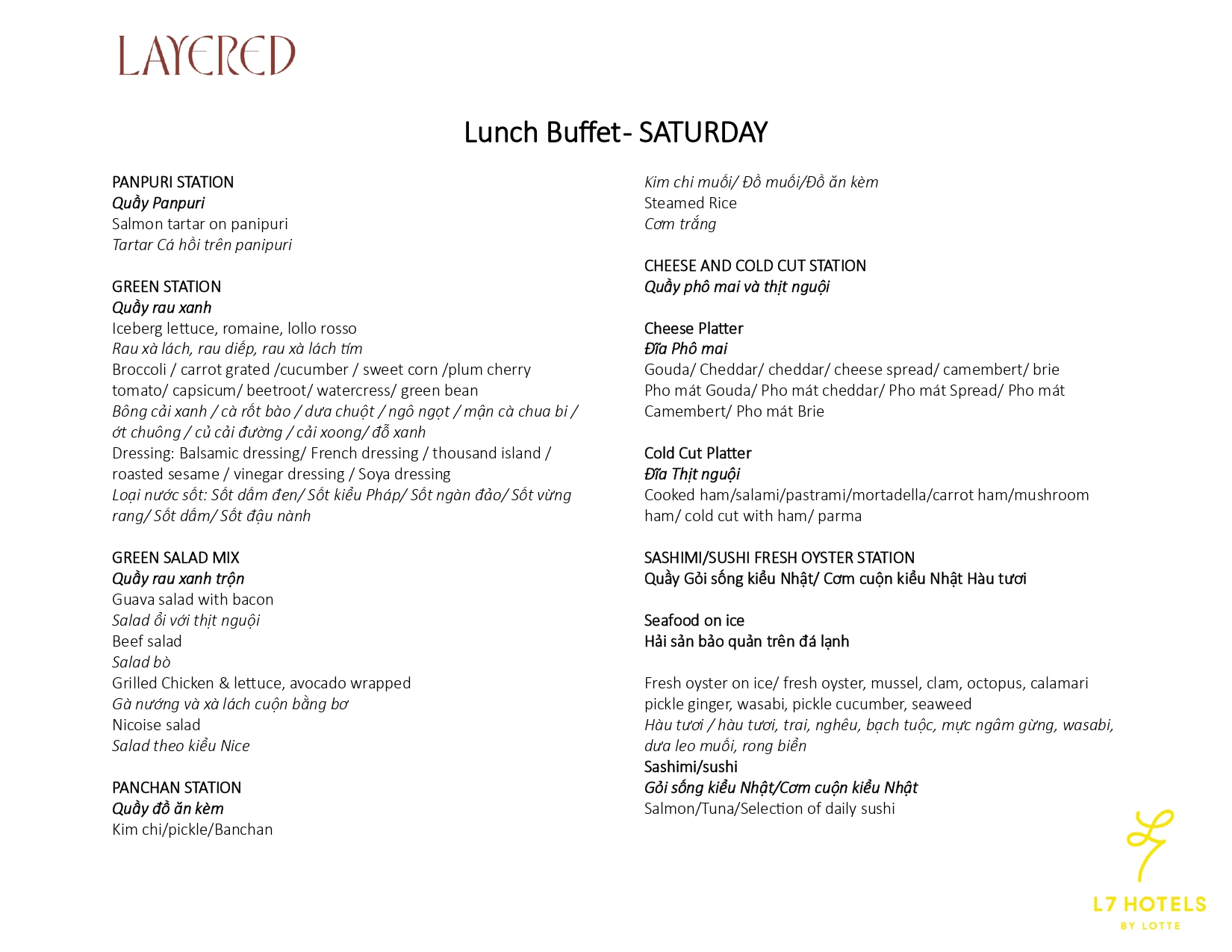 Lunch Buffet từ T2 - CN-15