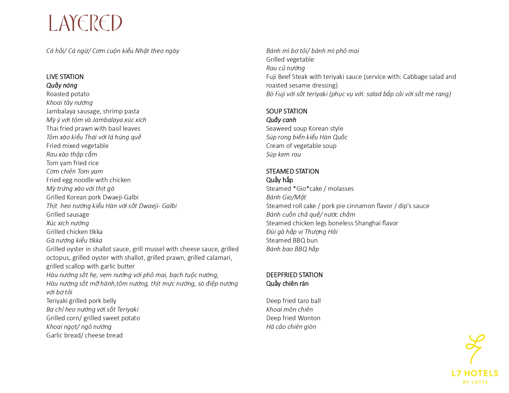 Lunch Buffet từ T2 - CN-16