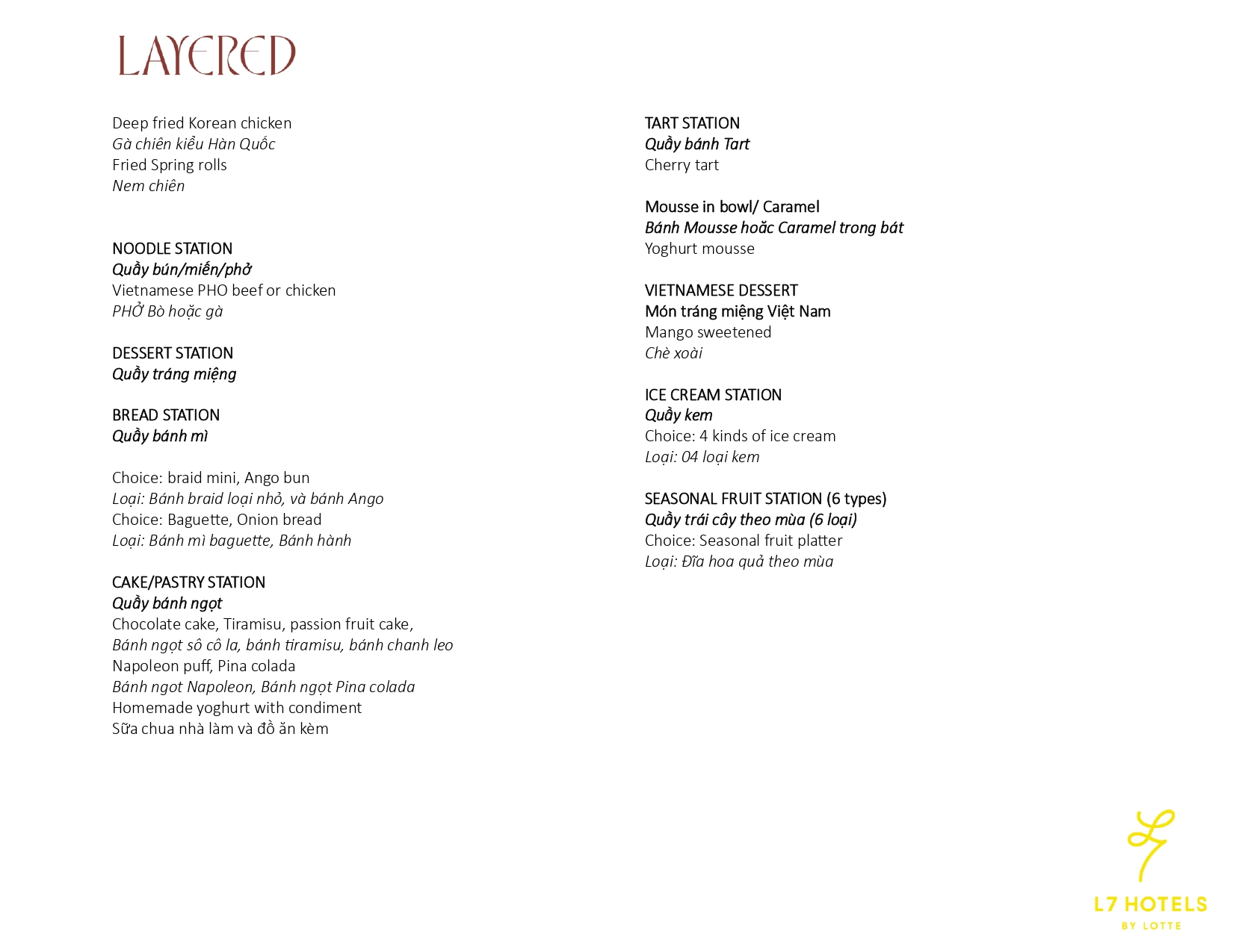 Lunch Buffet từ T2 - CN-17