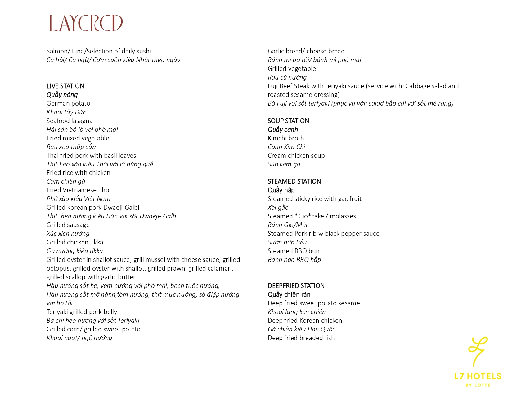 Lunch Buffet từ T2 - CN-19