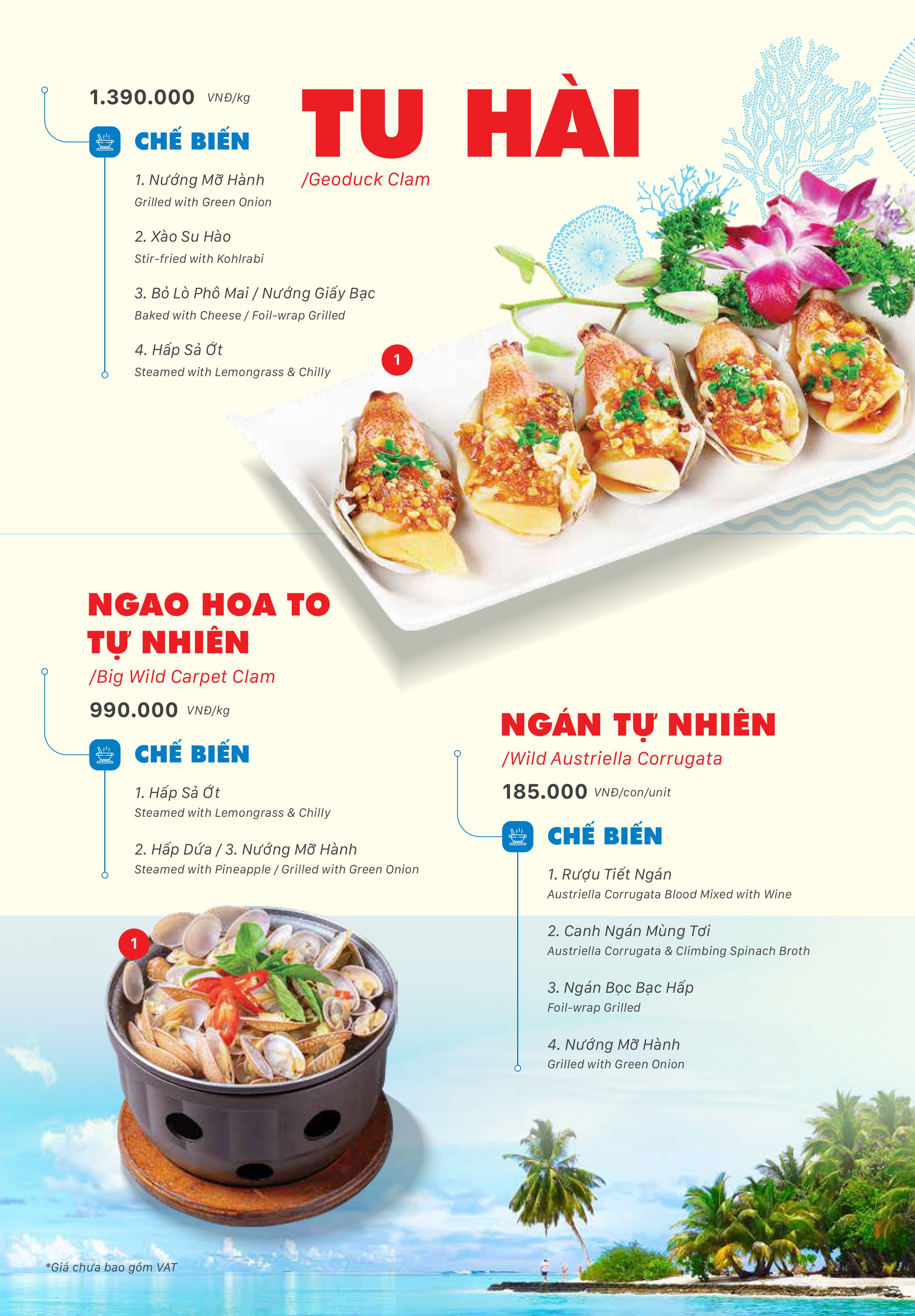 Menu Thế Giới Hải Sản - Điện Biên Phủ 5 