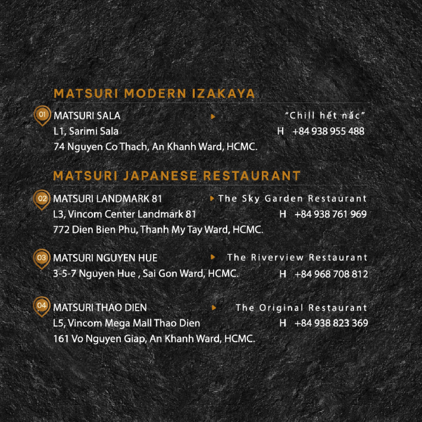 Menu Matsuri Modern Izakaya - Sala 1 