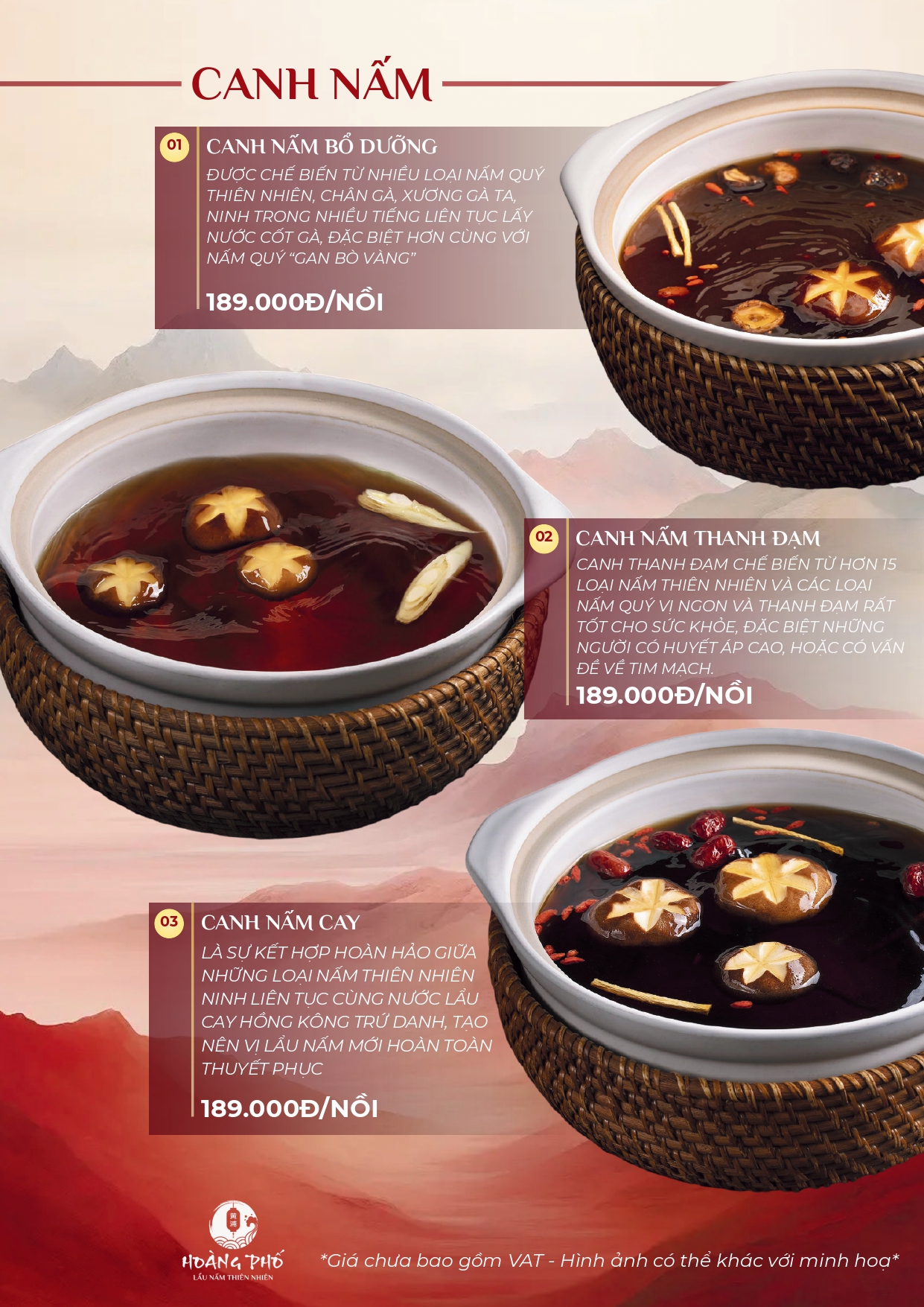 Menu Lẩu Nấm Hoàng Phố - 34 Nguyễn Thị Định 3 