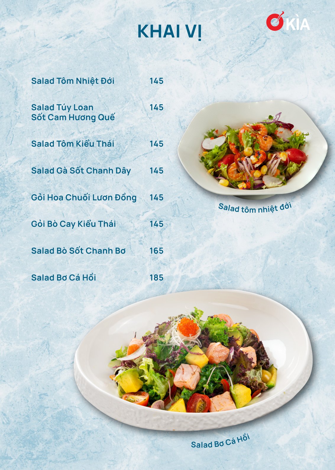 Menu Nhà Hàng Hải Sản Ơ Kìa - Trần Phú 3 