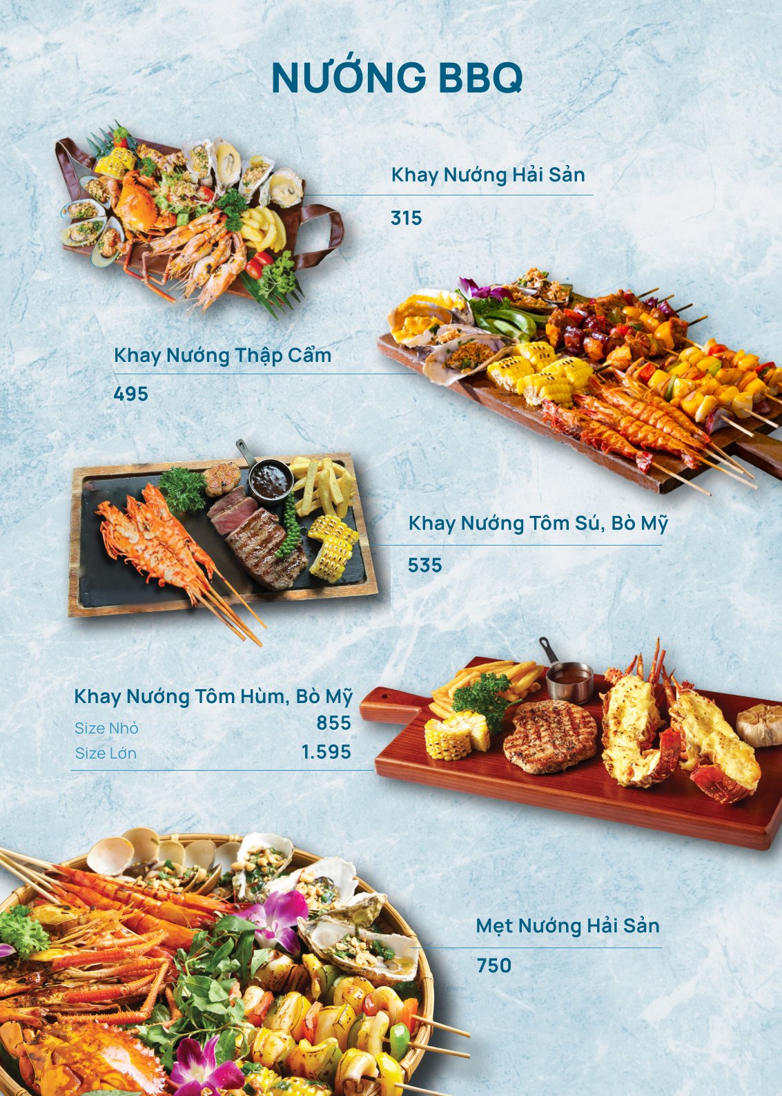 Menu Nhà Hàng Hải Sản Ơ Kìa - Trần Phú 6 