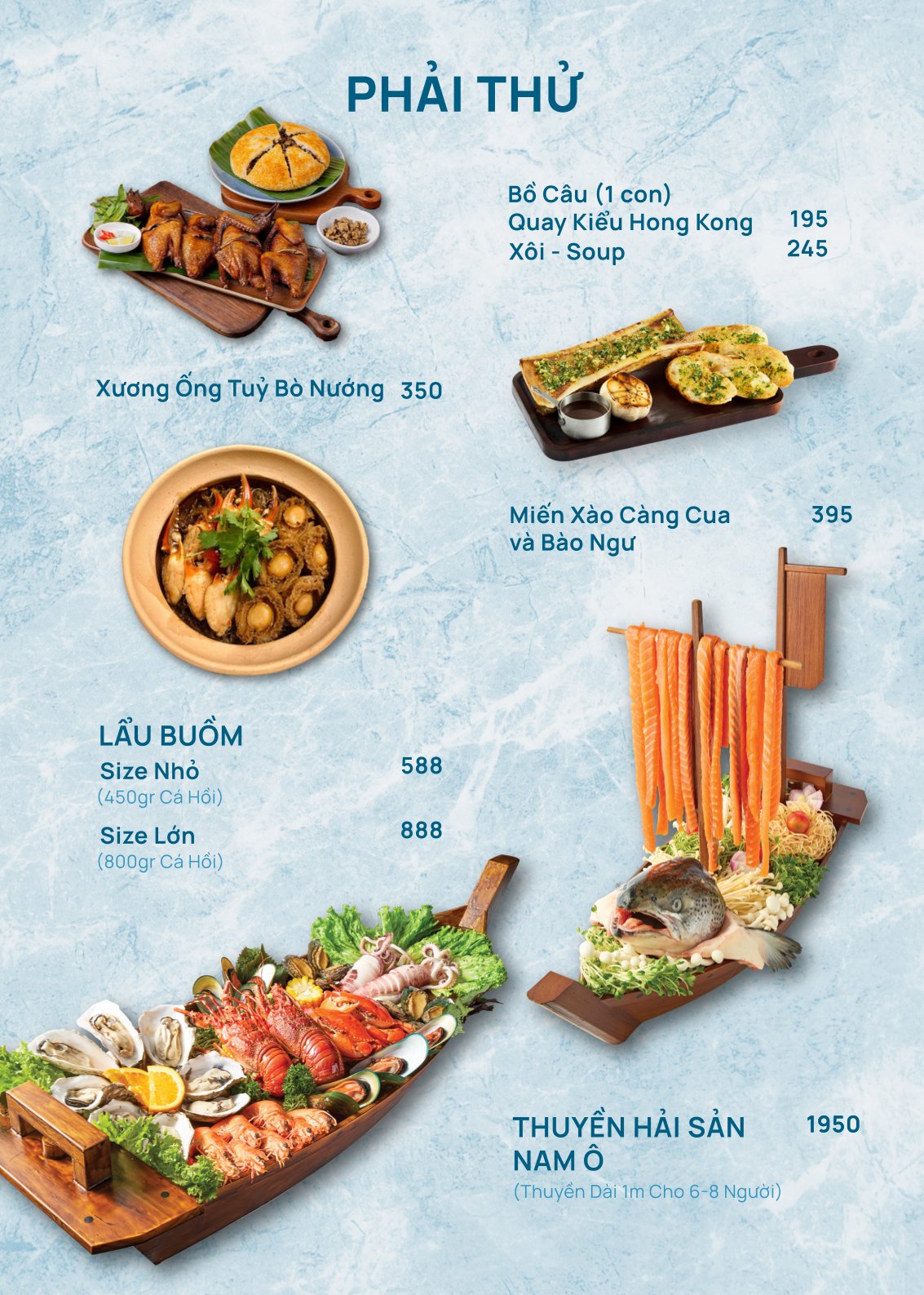 Menu Nhà Hàng Hải Sản Ơ Kìa - Trần Phú 8 