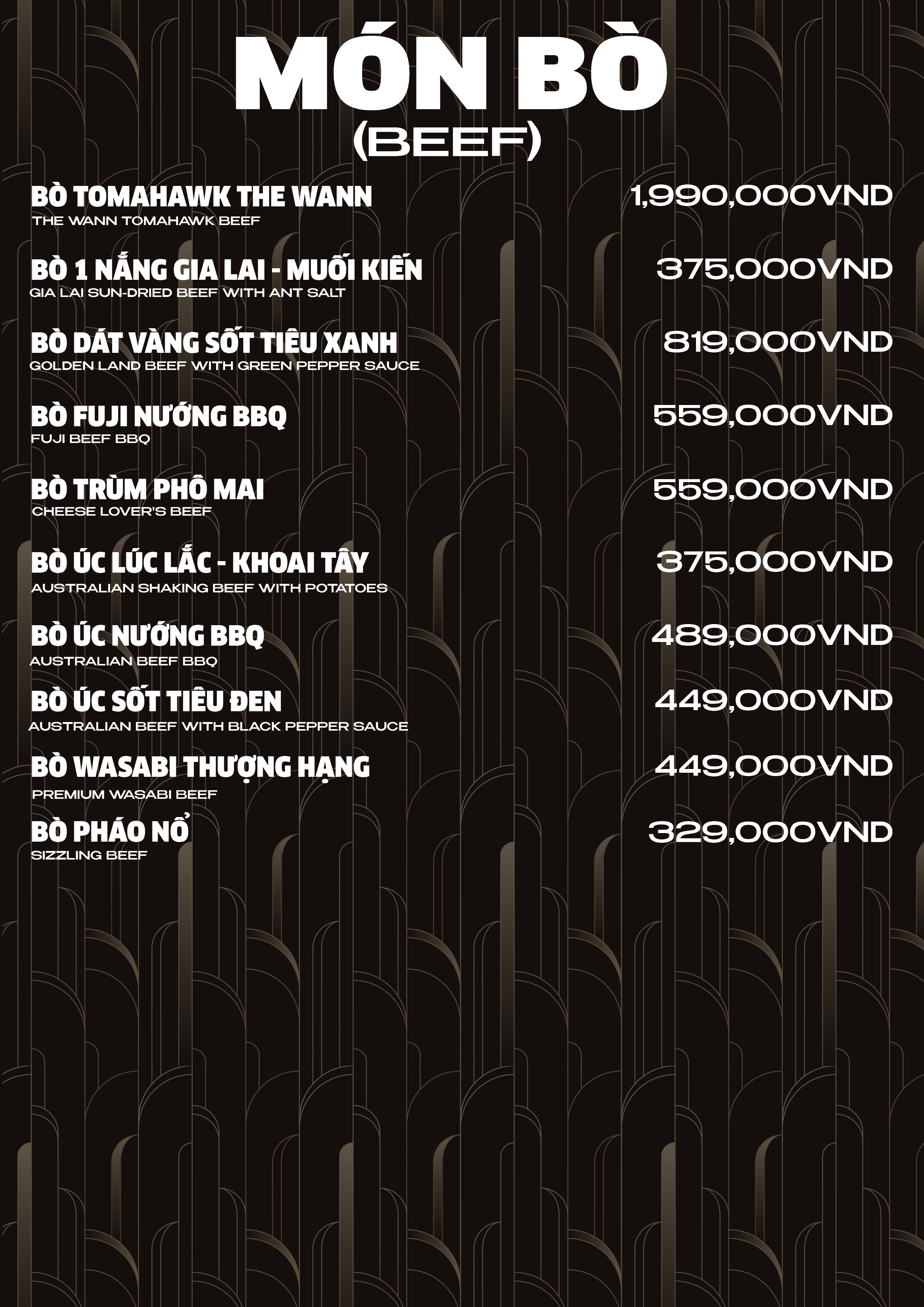 Menu The Wann - Nam Kỳ Khởi Nghĩa 7 