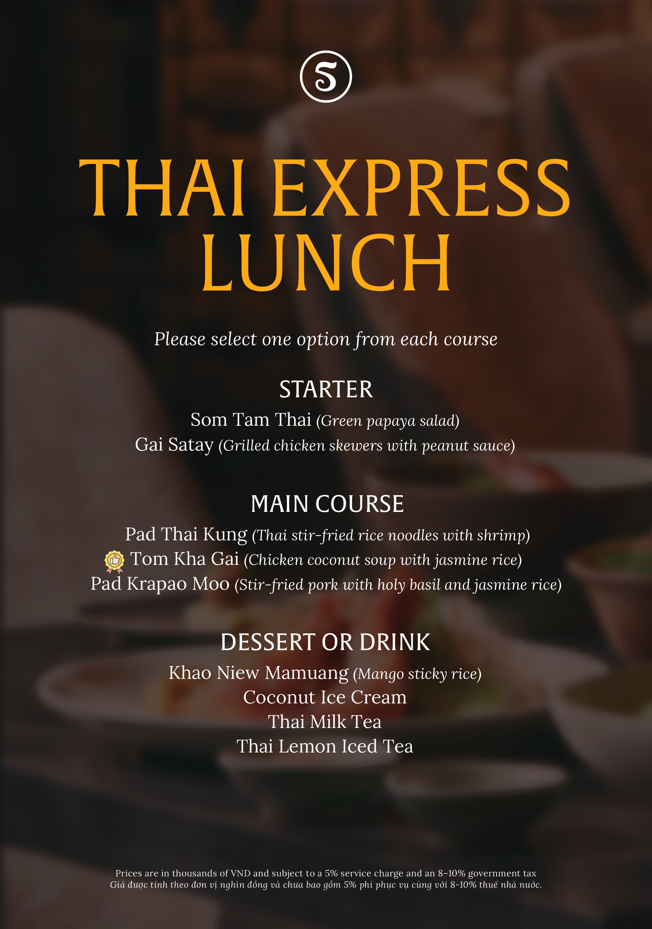 Menu Nhà hàng SOI - Dusit Le Palais Tu Hoa - Âu Cơ 1 