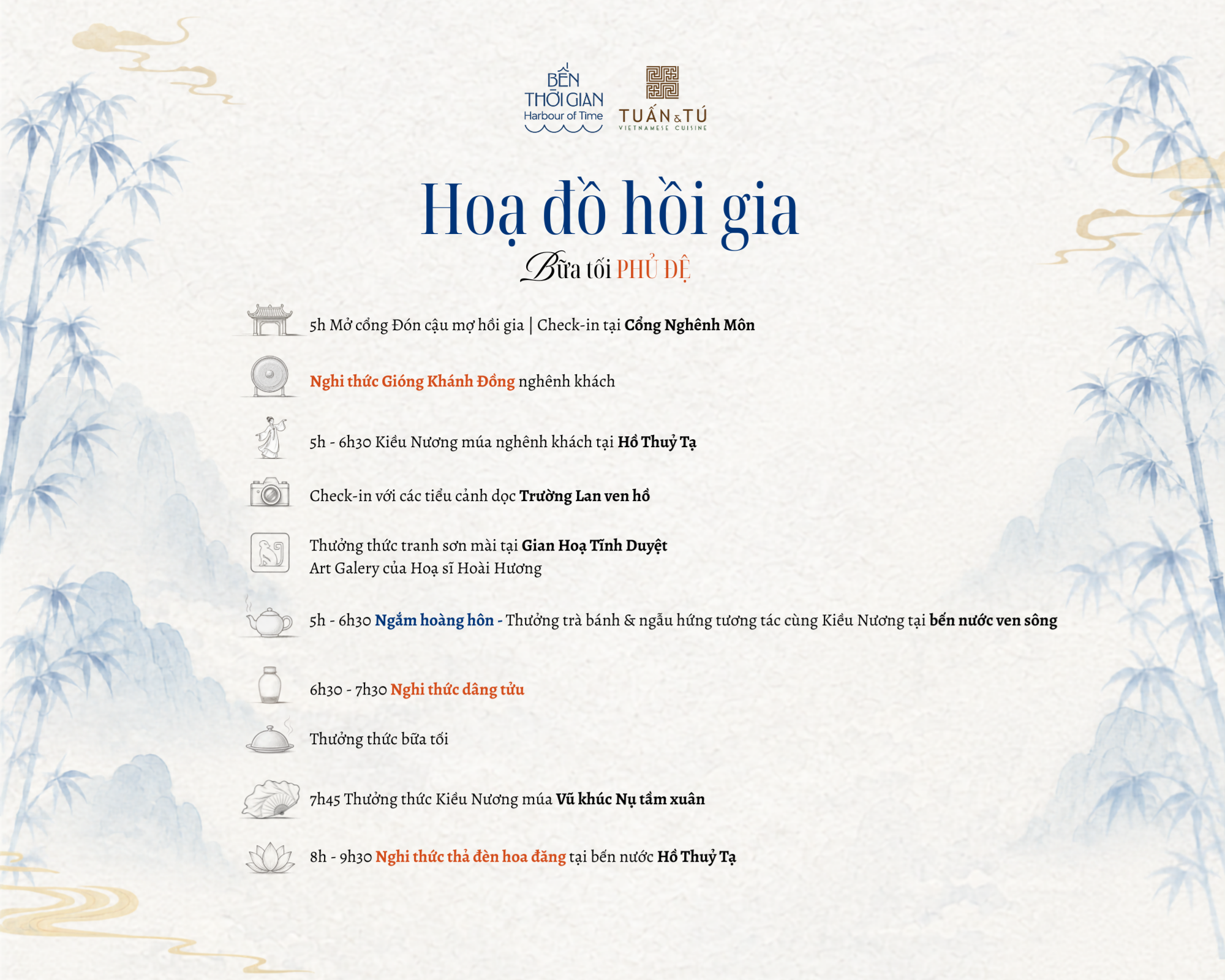 Menu Bến Thời Gian - Đường 103 TML 6 