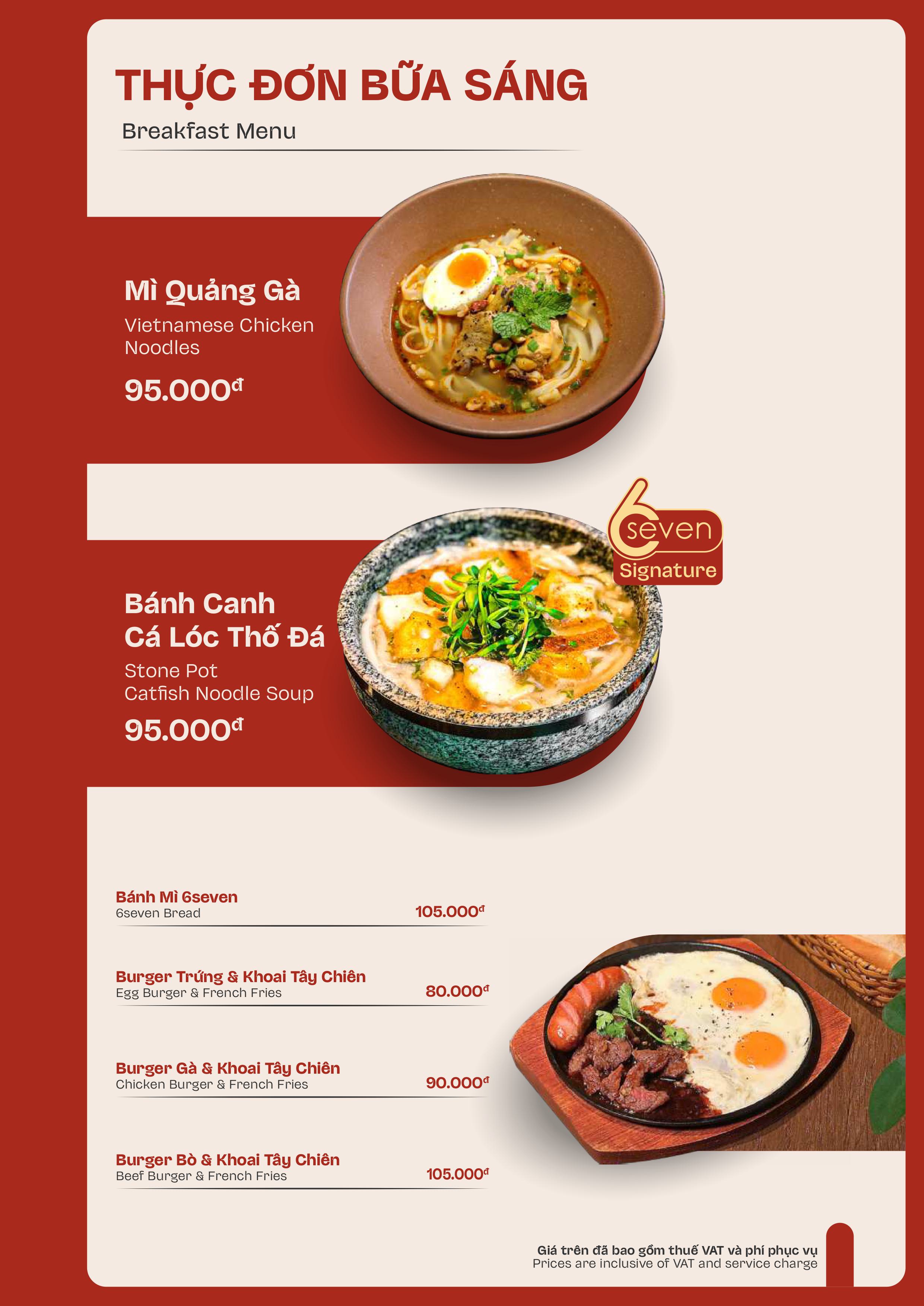 Menu 6Seven Restaurant - Đường số 23 2 