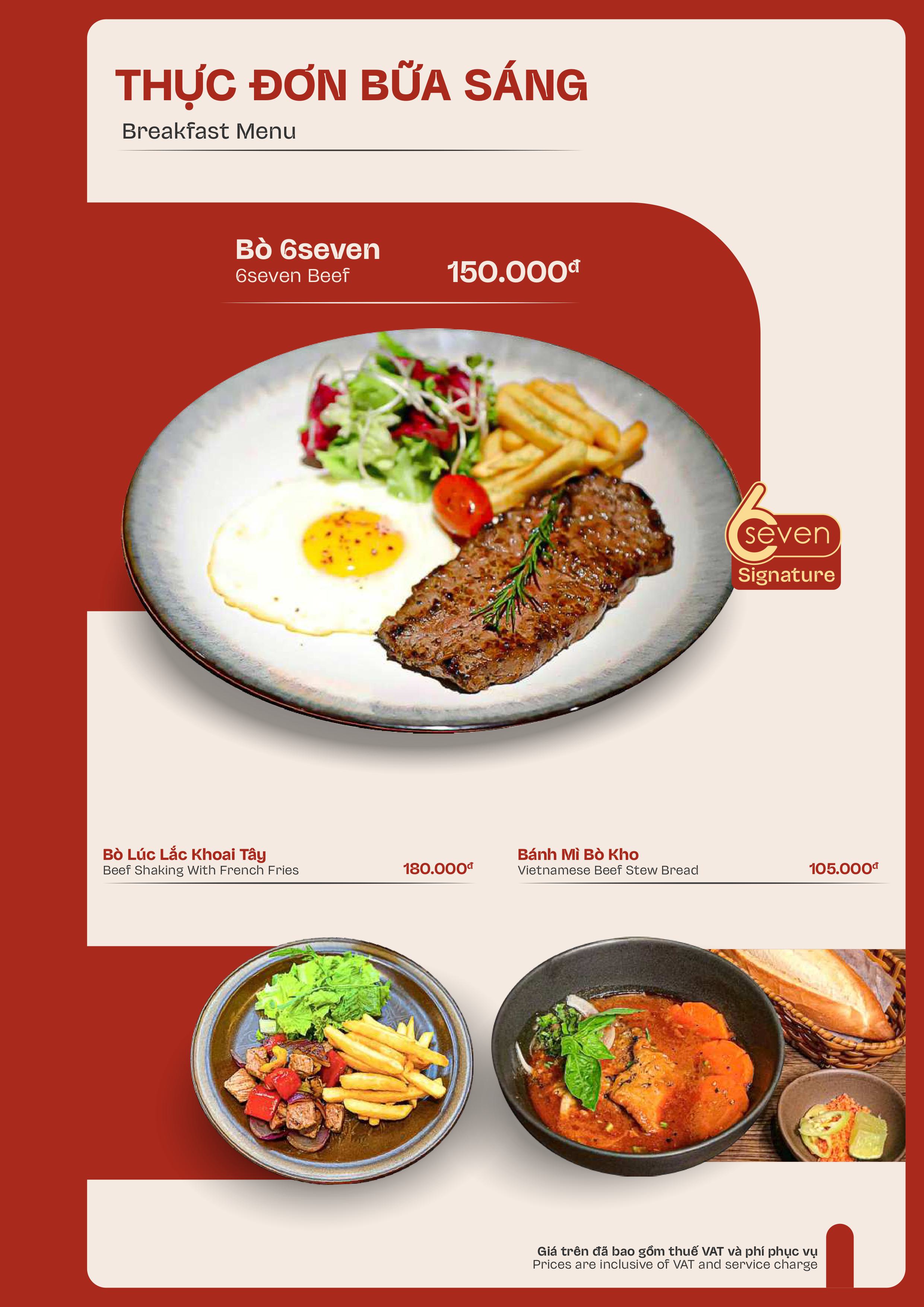 Menu 6Seven Restaurant - Đường số 23 4 