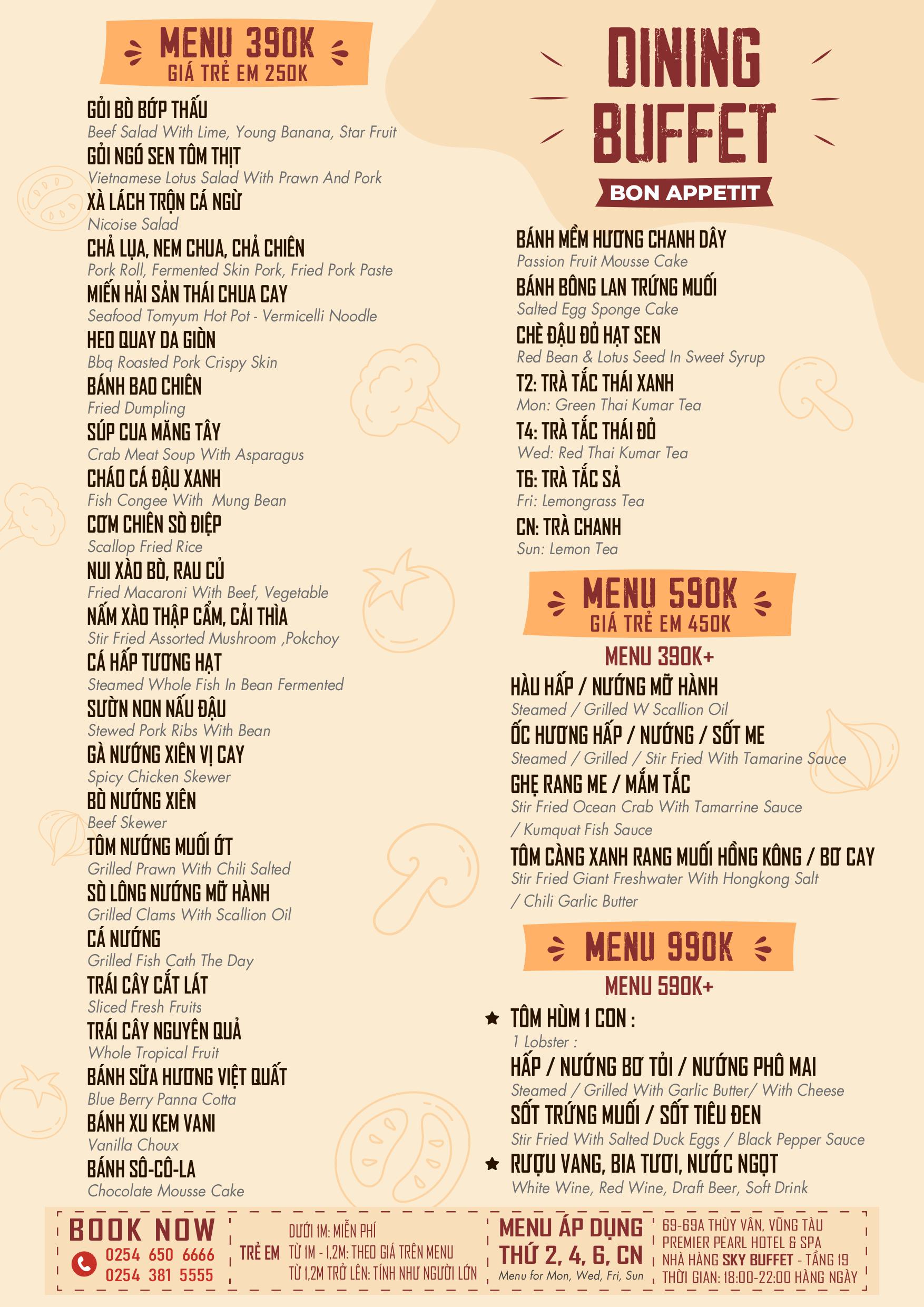 Menu Premier Pearl Rooftop - Thùy Vân 5