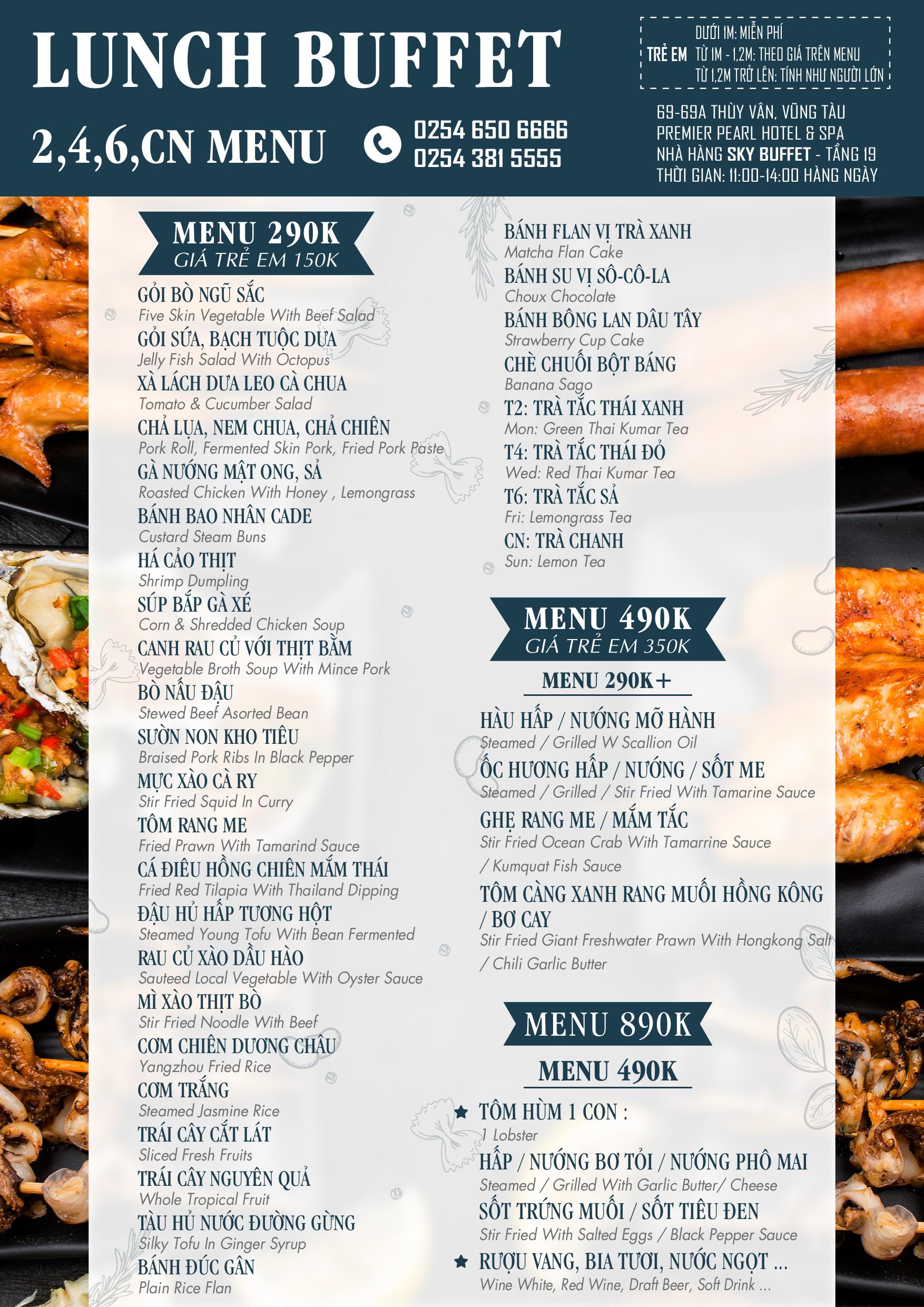 Menu Premier Pearl Rooftop - Thùy Vân 3