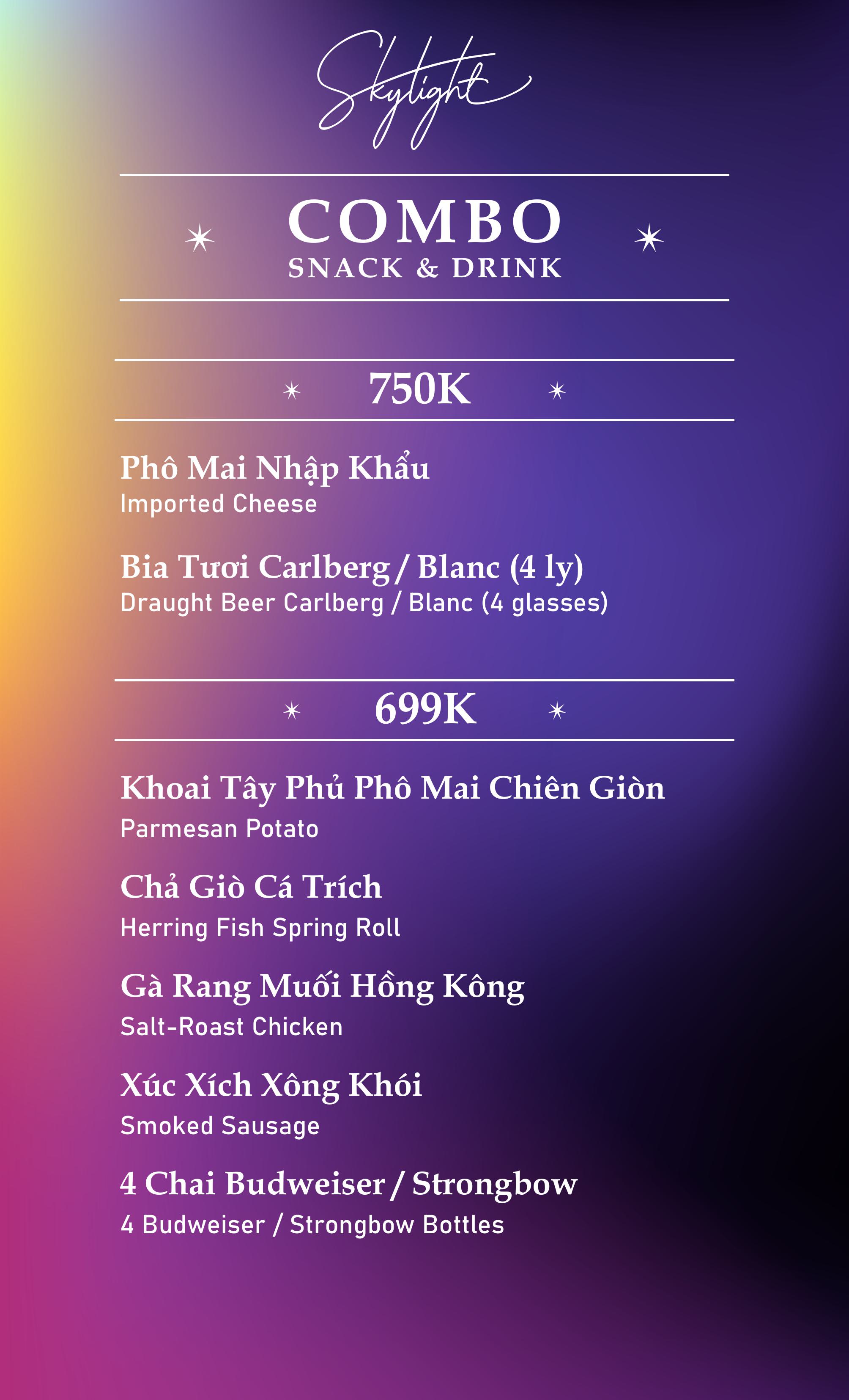 Menu Combo: Snack + Drink