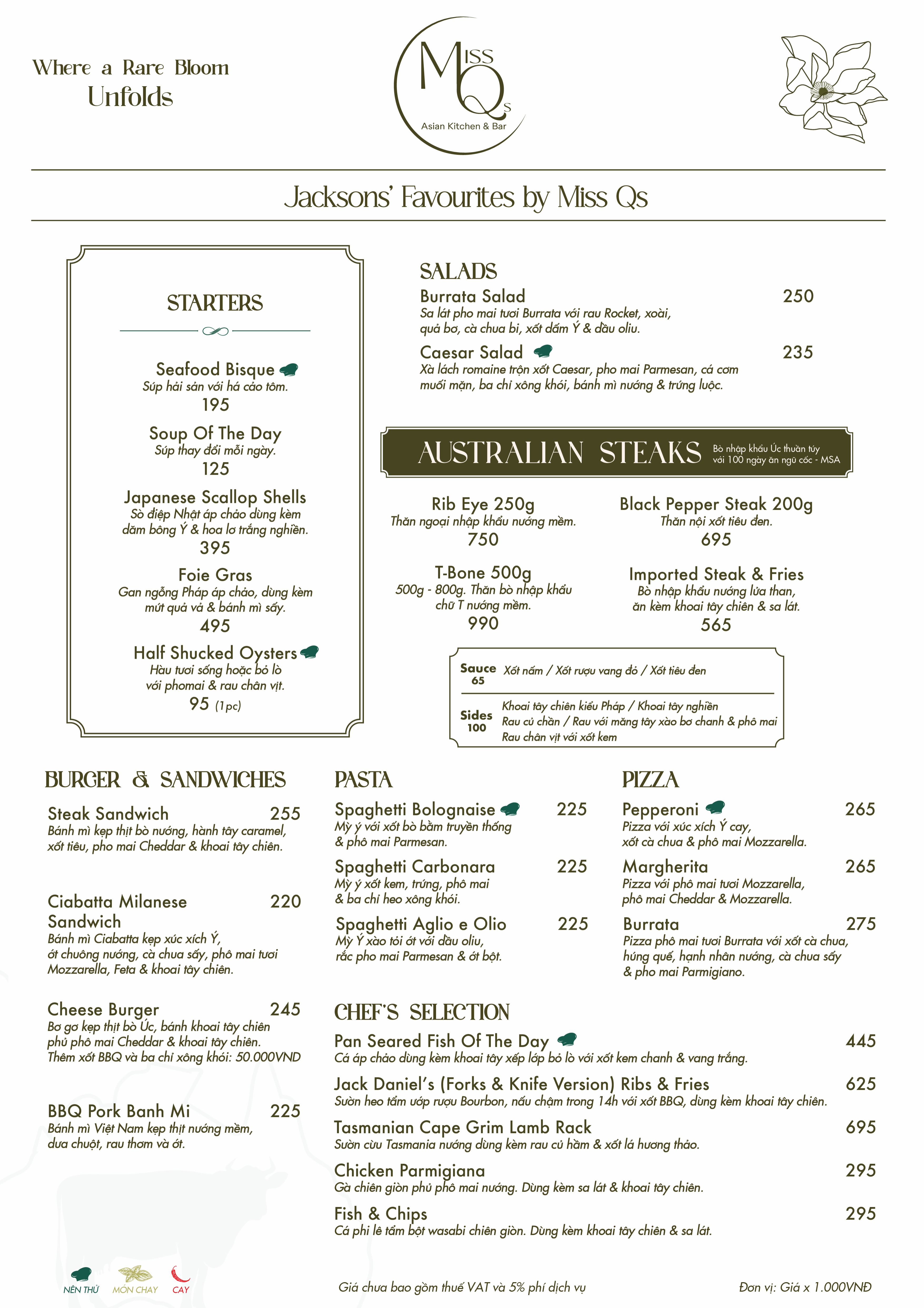 Menu Miss Qs - Hanoi Tower 5