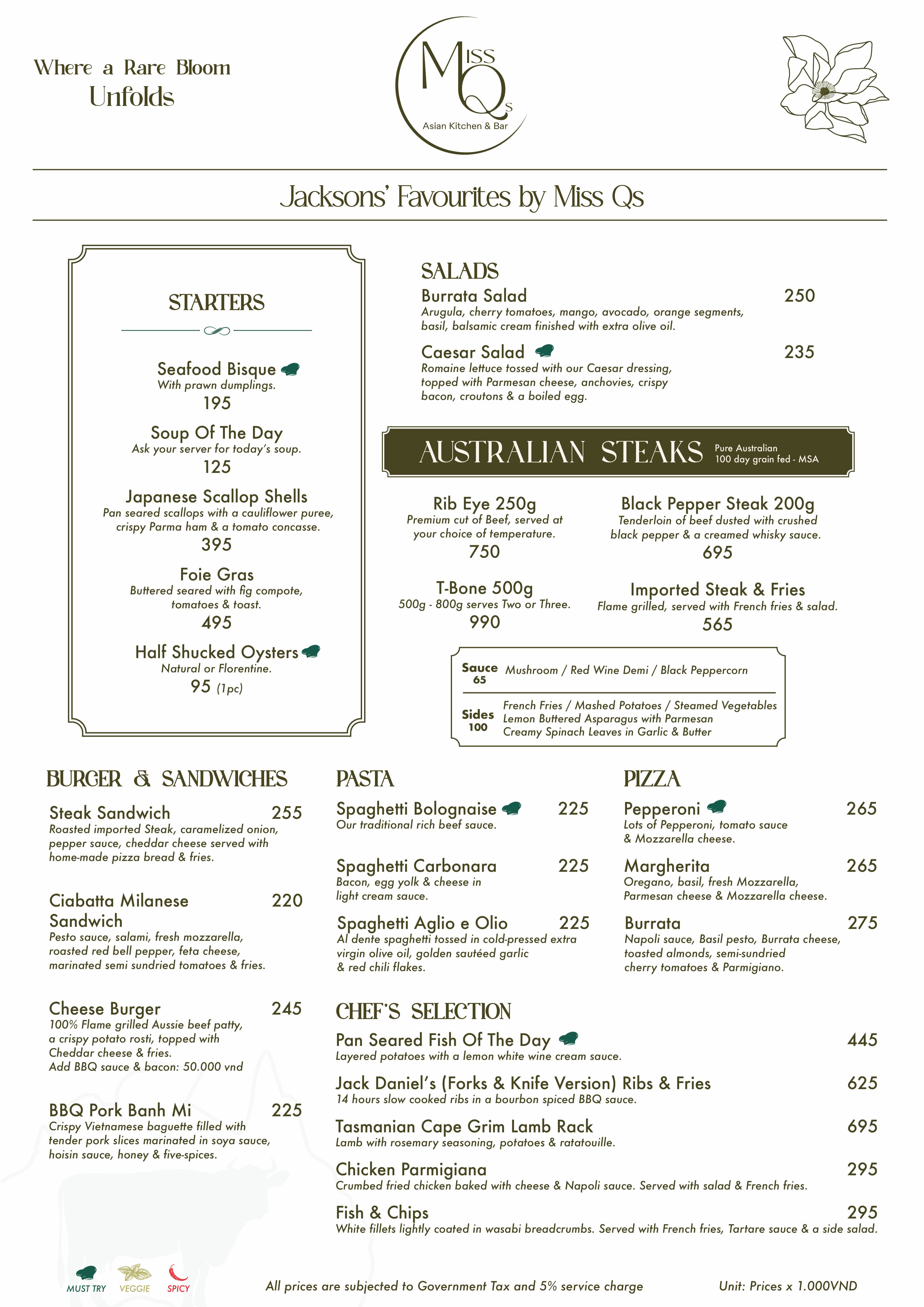 Menu Miss Qs - Hanoi Tower 6