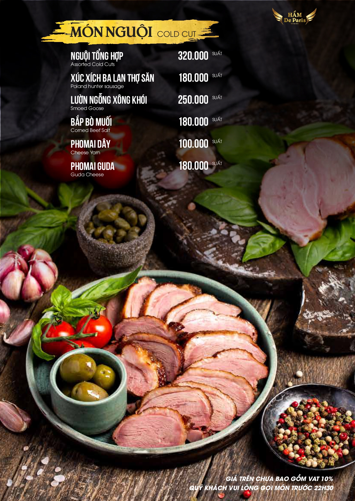 Menu Hầm De Paris - Nguyễn Xuân Linh 3 