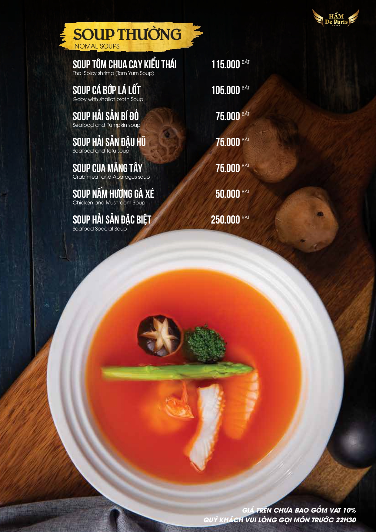 Menu Hầm De Paris - Nguyễn Xuân Linh 7 