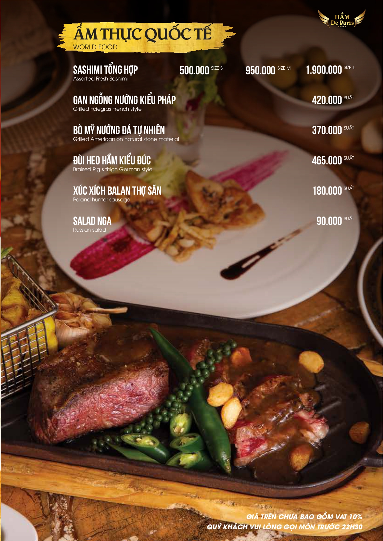 Menu Hầm De Paris - Nguyễn Xuân Linh 9 