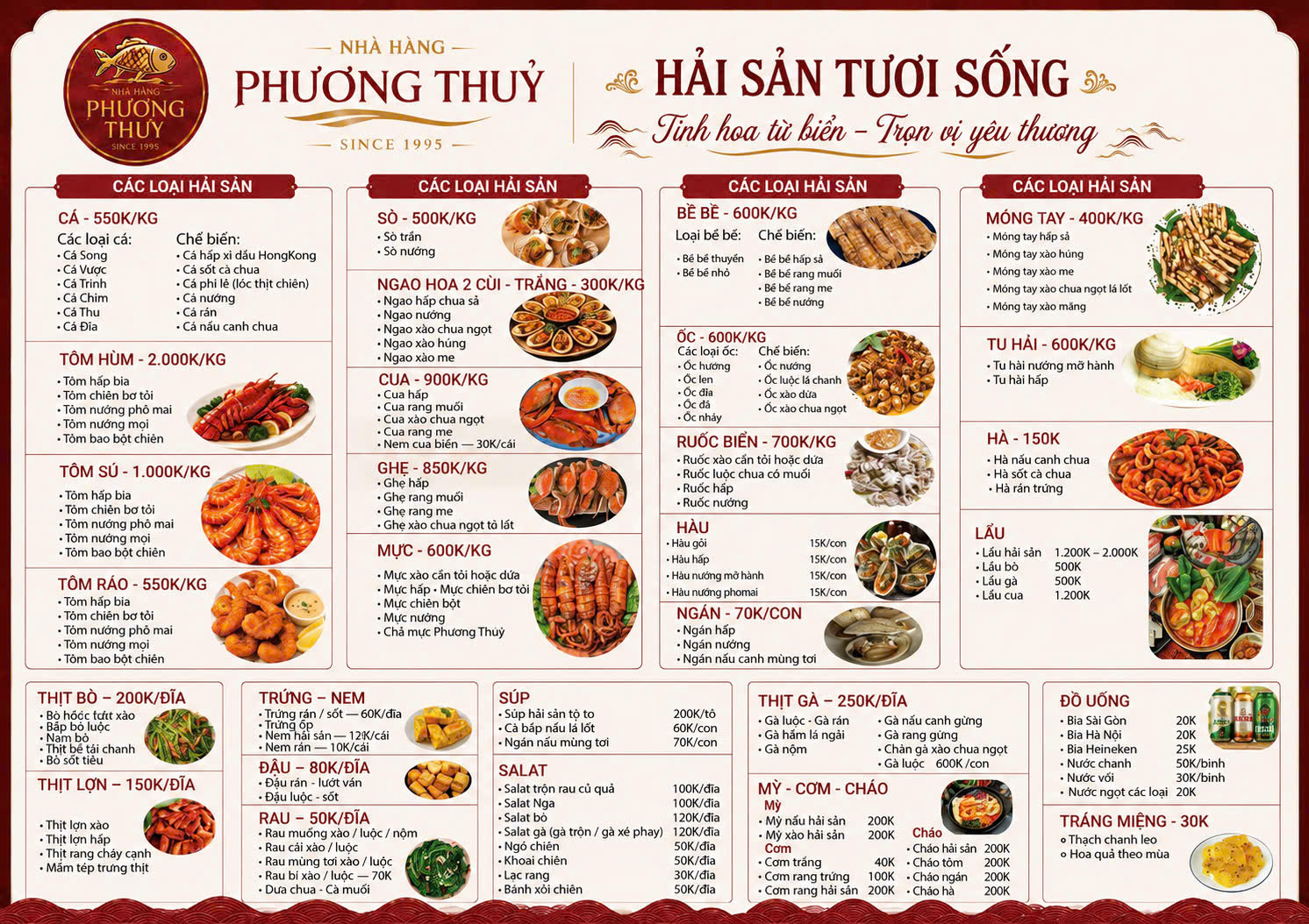Menu Nhà Hàng Hải Sản Phương Thuỷ - Hạ Long 1