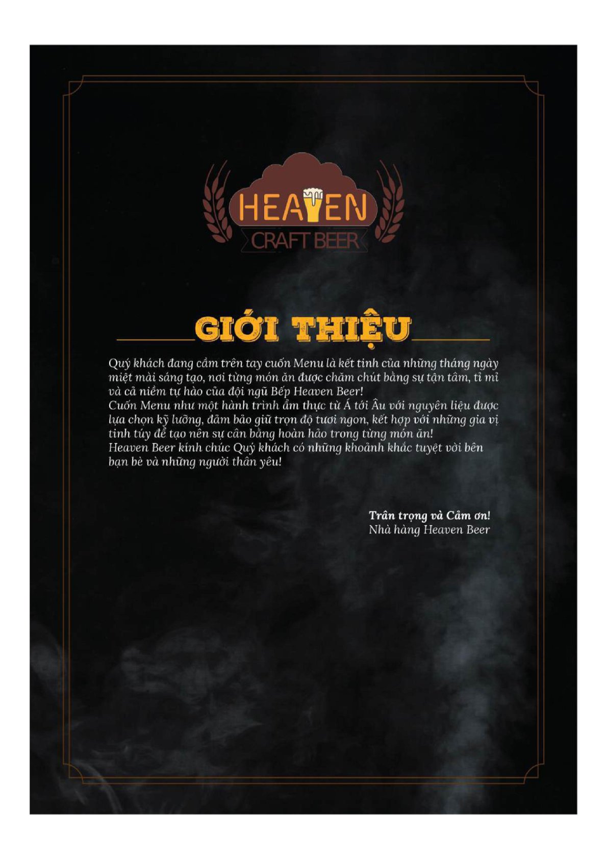 Menu Heaven Beer - Nguyễn Chánh 1 