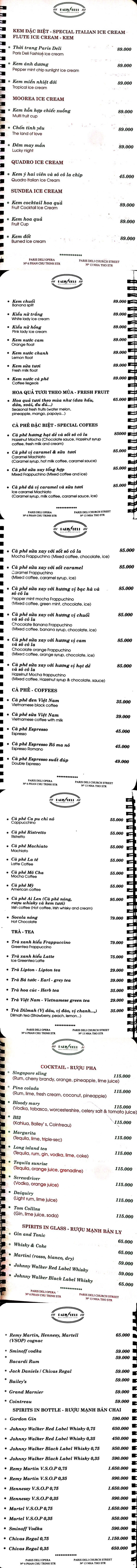 Menu Paris Deli - Phan Chu Trinh 4 