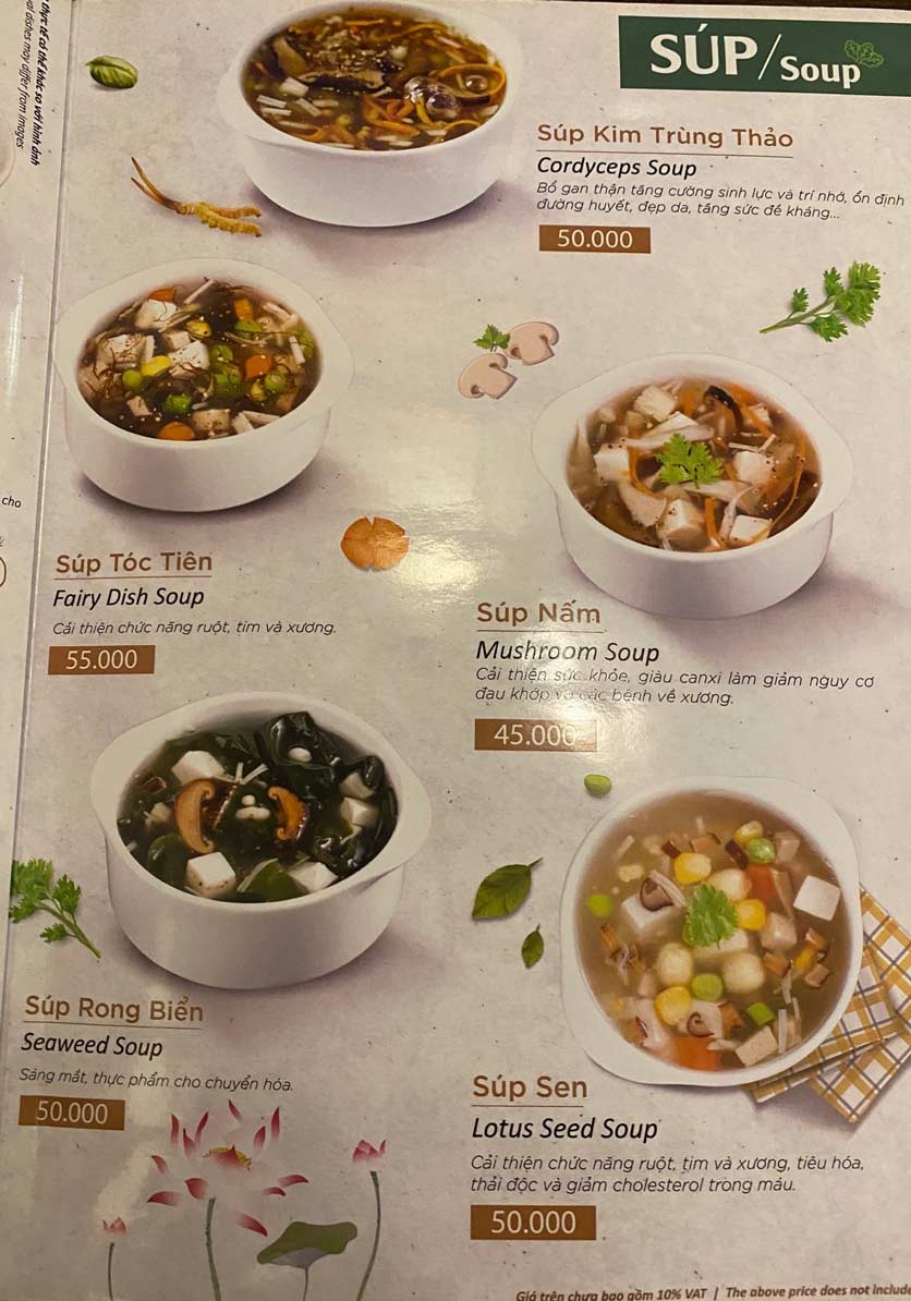 Menu Chay Bà Xã – Pasteur 5 