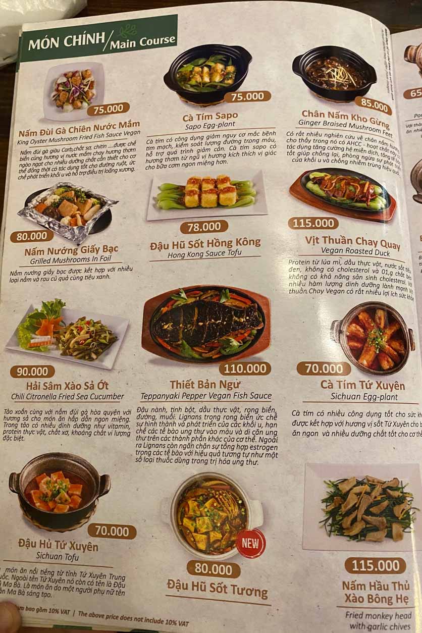 Menu Chay Bà Xã – Pasteur 7 