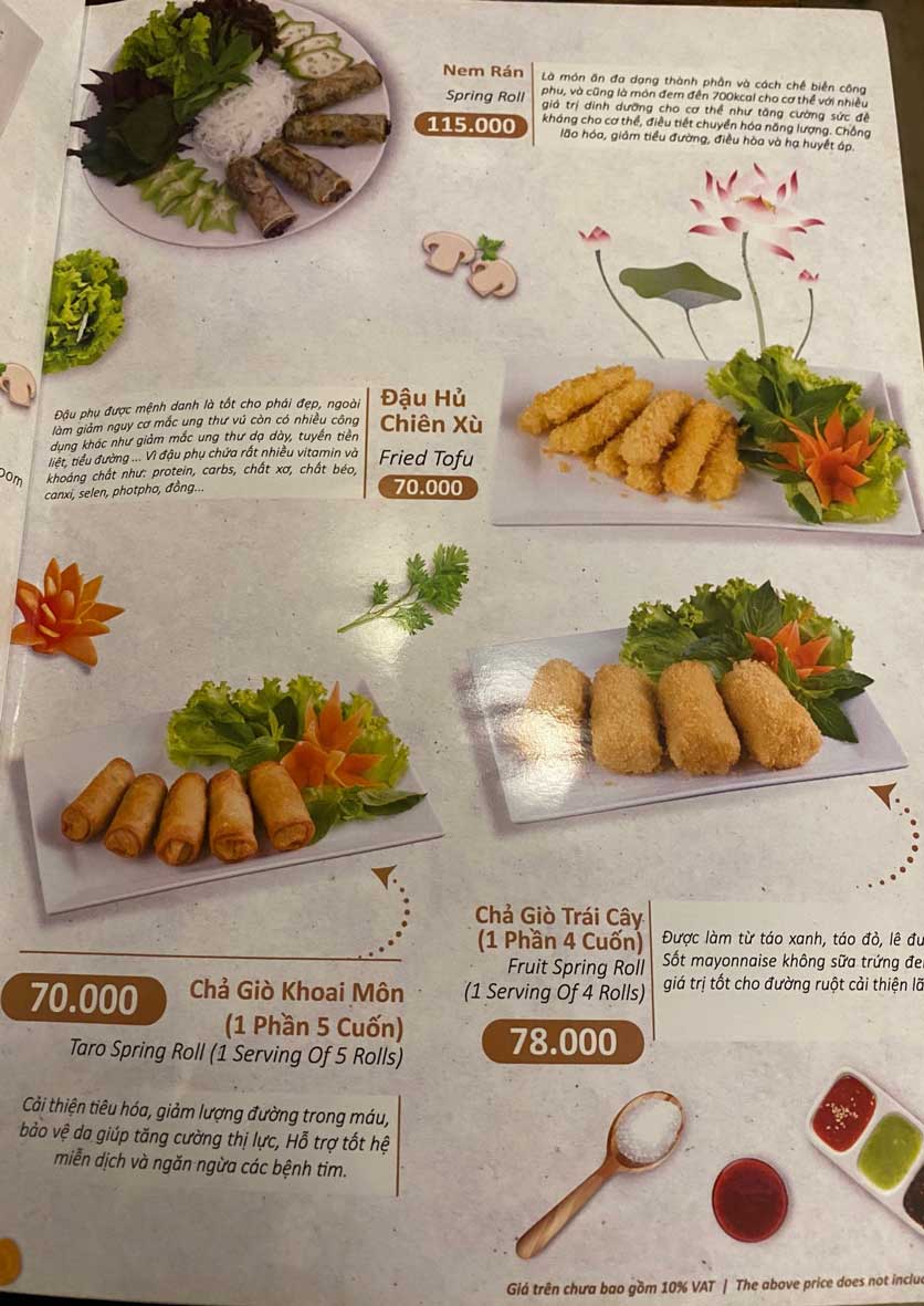 Menu Chay Bà Xã – Pasteur 8 