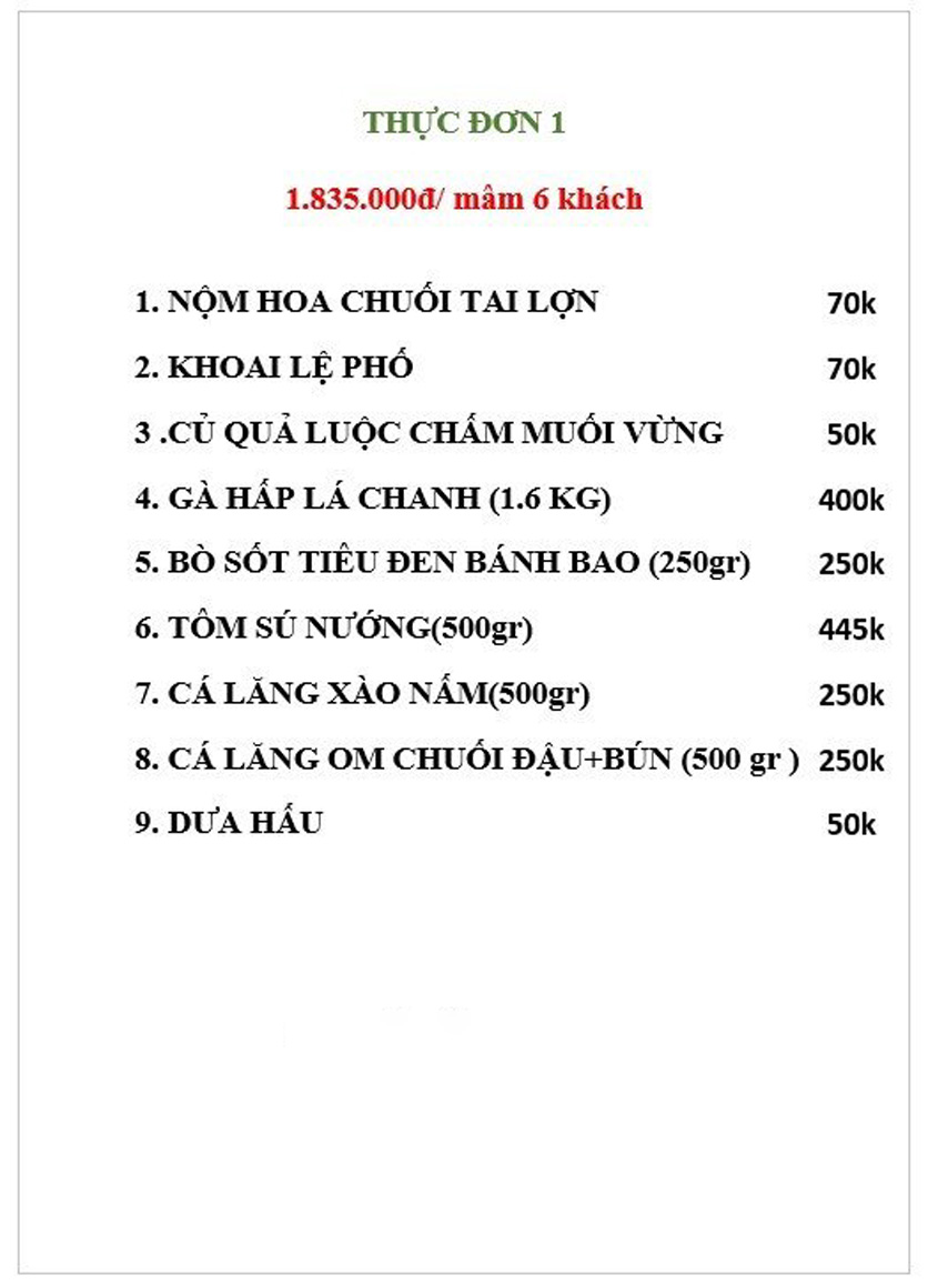 Menu Hương Việt - Đỗ Đức Dục 1 
