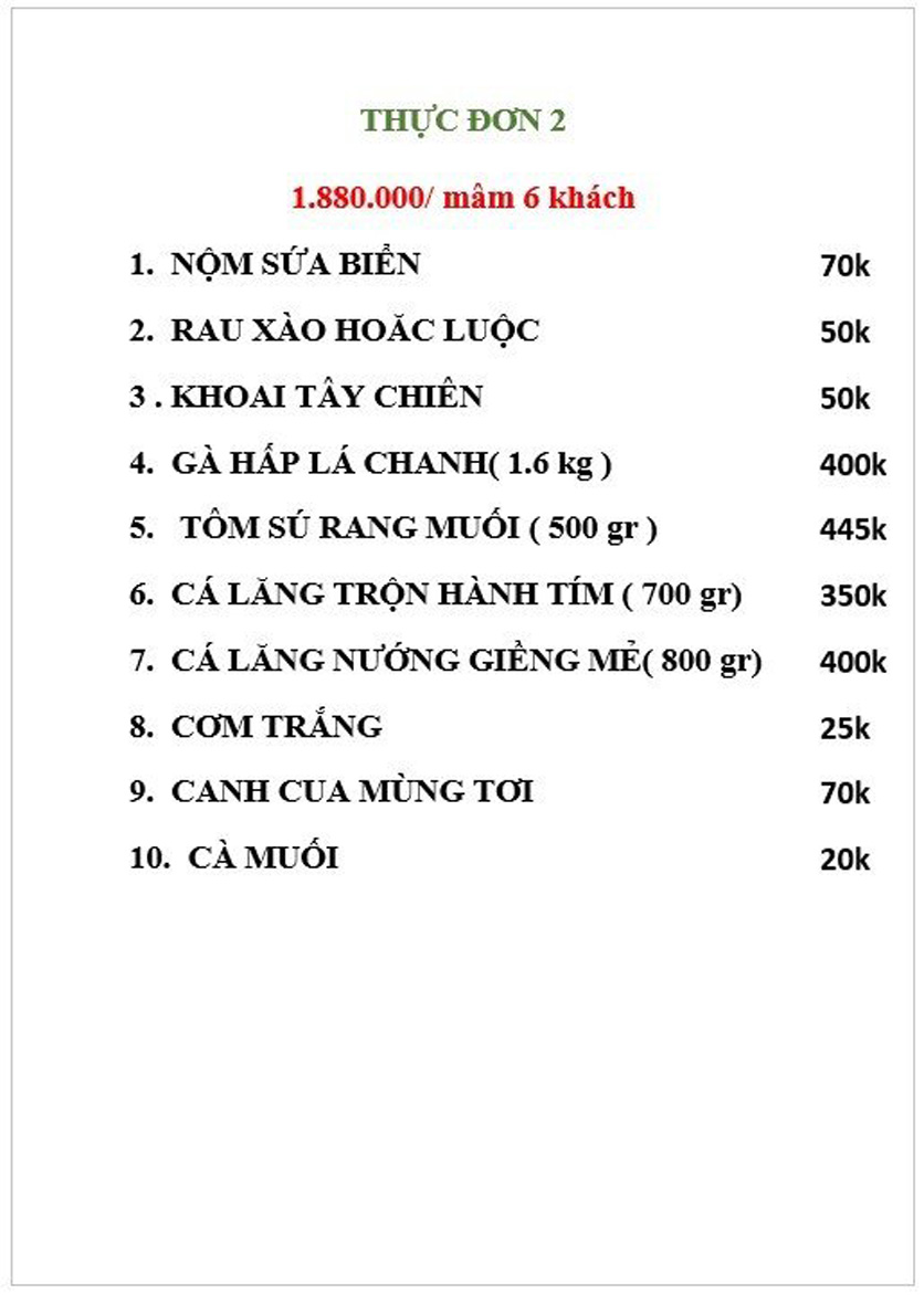 Menu Hương Việt - Đỗ Đức Dục 2 