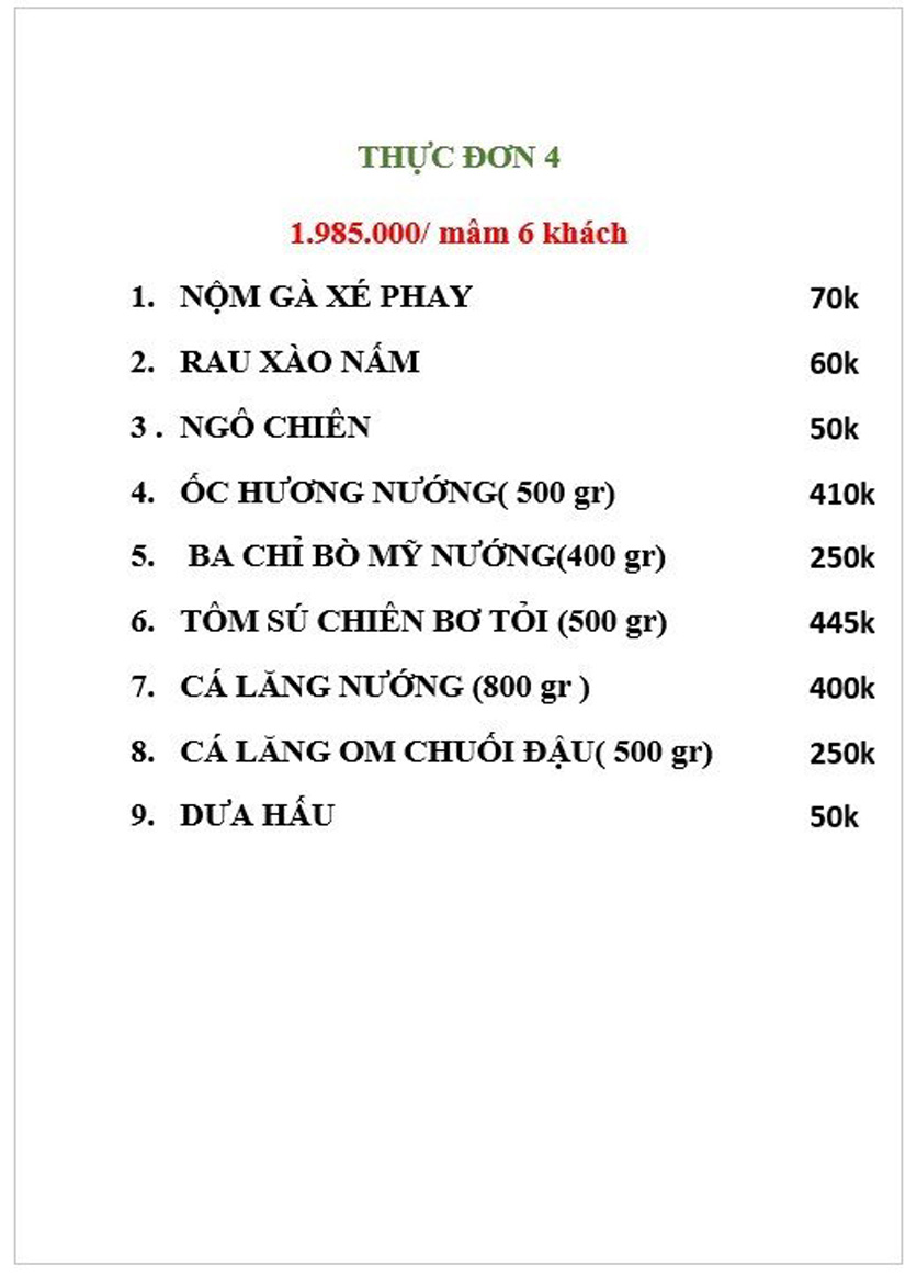 Menu Hương Việt - Đỗ Đức Dục 4 