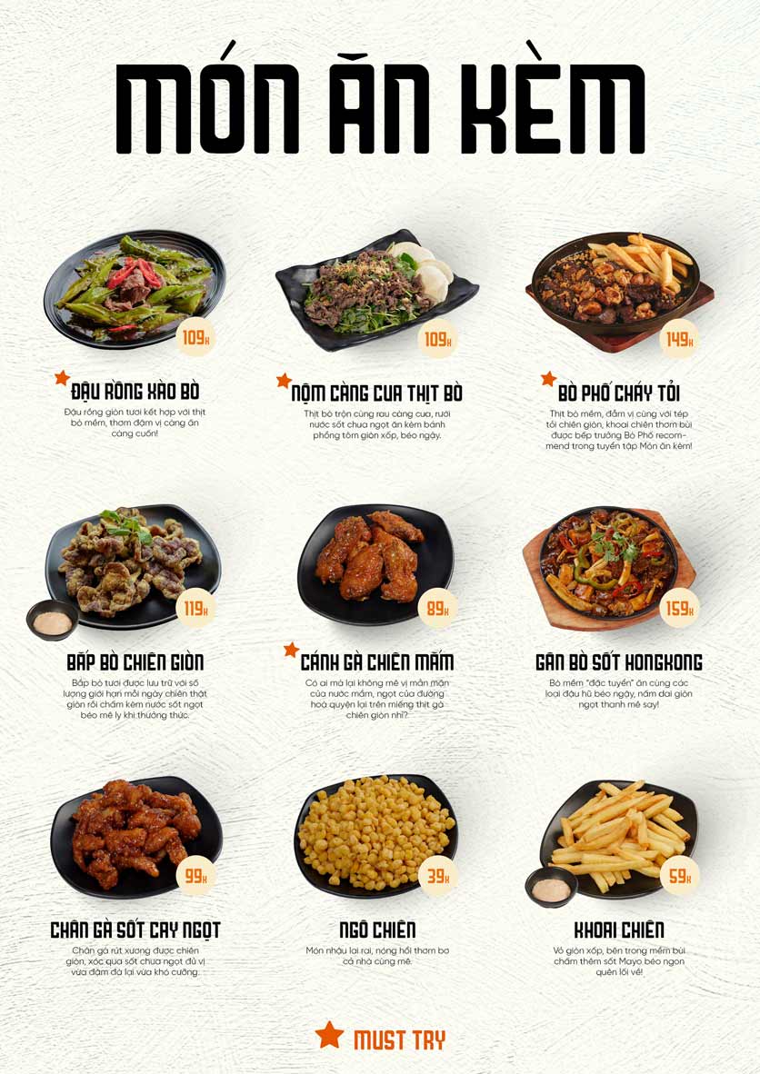 Menu Lẩu Bò Phố - Hoàng Cầu 1