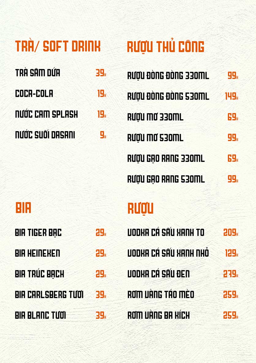 Menu Lẩu Bò Phố - Hoàng Cầu 9