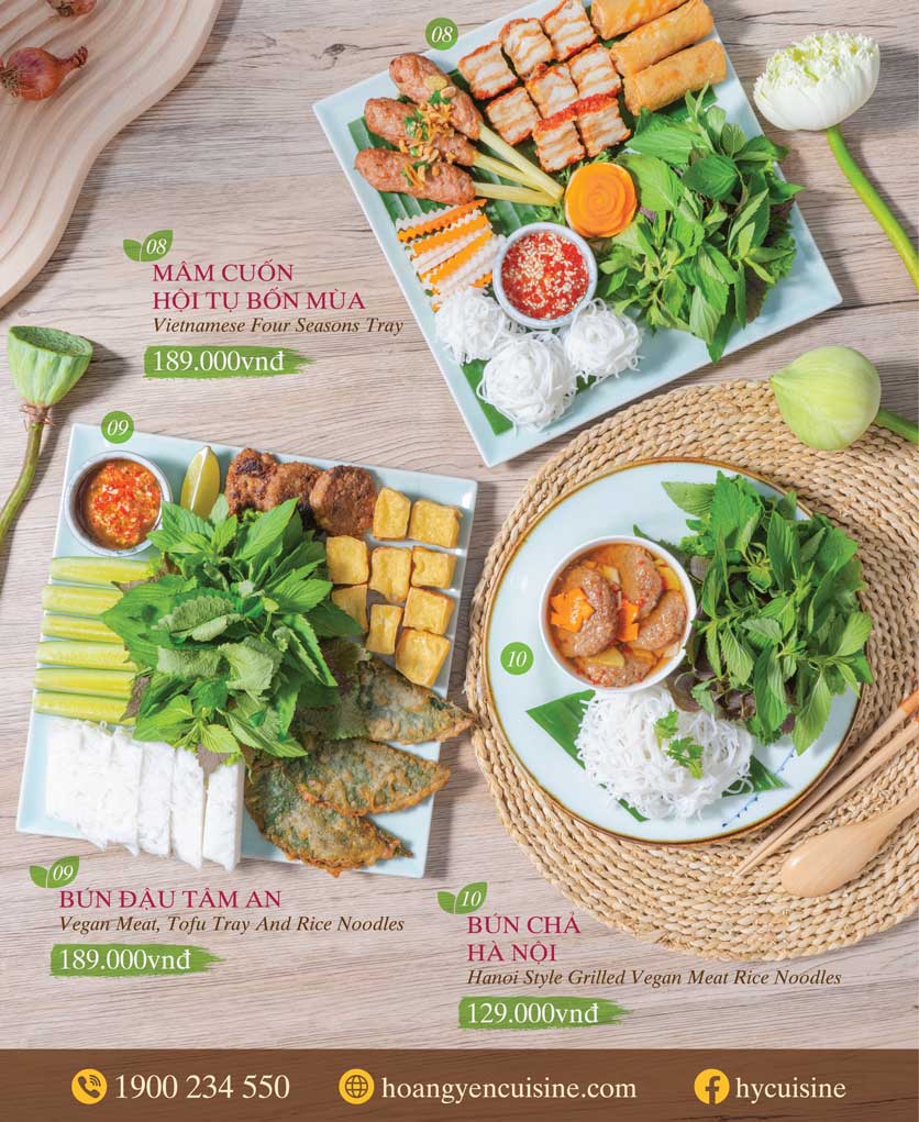 Menu  Hoàng Yến Vietnamese Cuisine - Garden Mall 4 