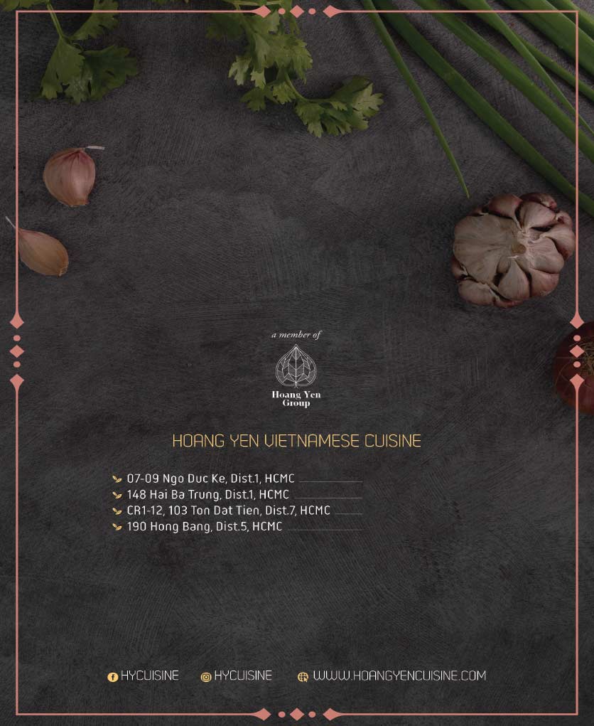 Menu  Hoàng Yến Vietnamese Cuisine - Garden Mall 6 