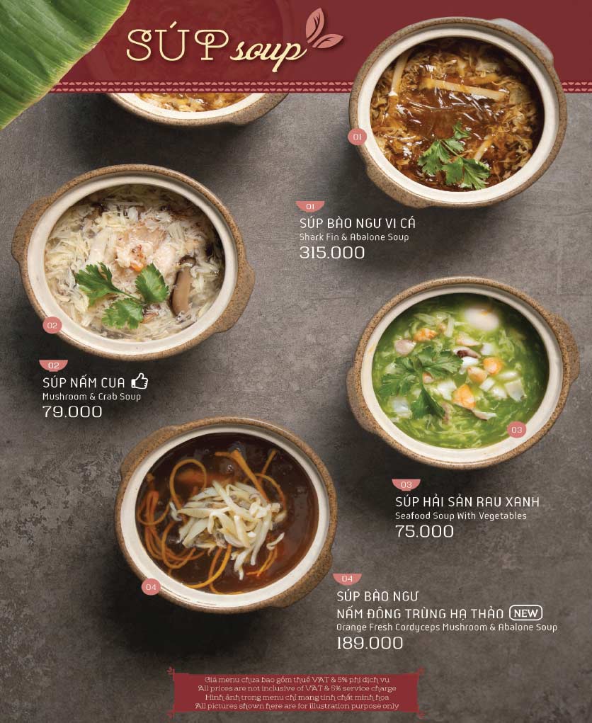 Menu  Hoàng Yến Vietnamese Cuisine - Garden Mall 7 