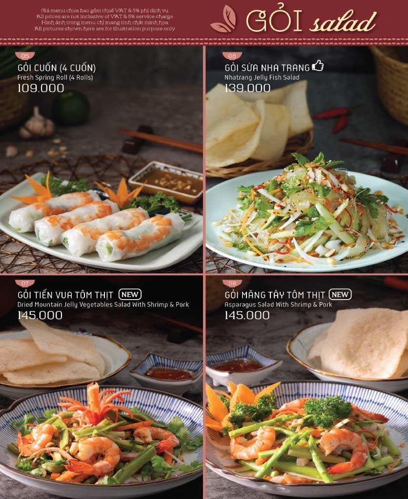 Menu  Hoàng Yến Vietnamese Cuisine - Garden Mall 8 