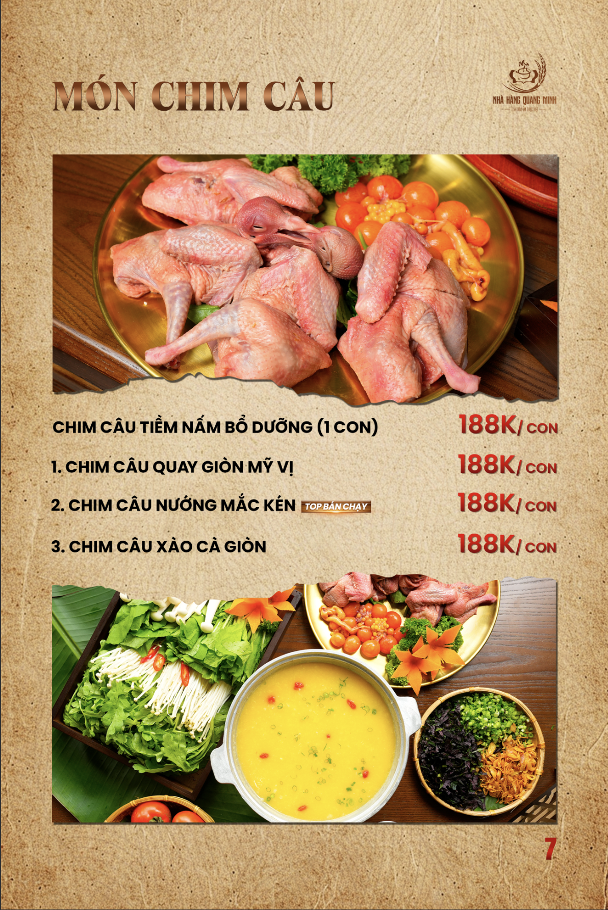 Menu Quang Minh - KĐT Văn Phú 7