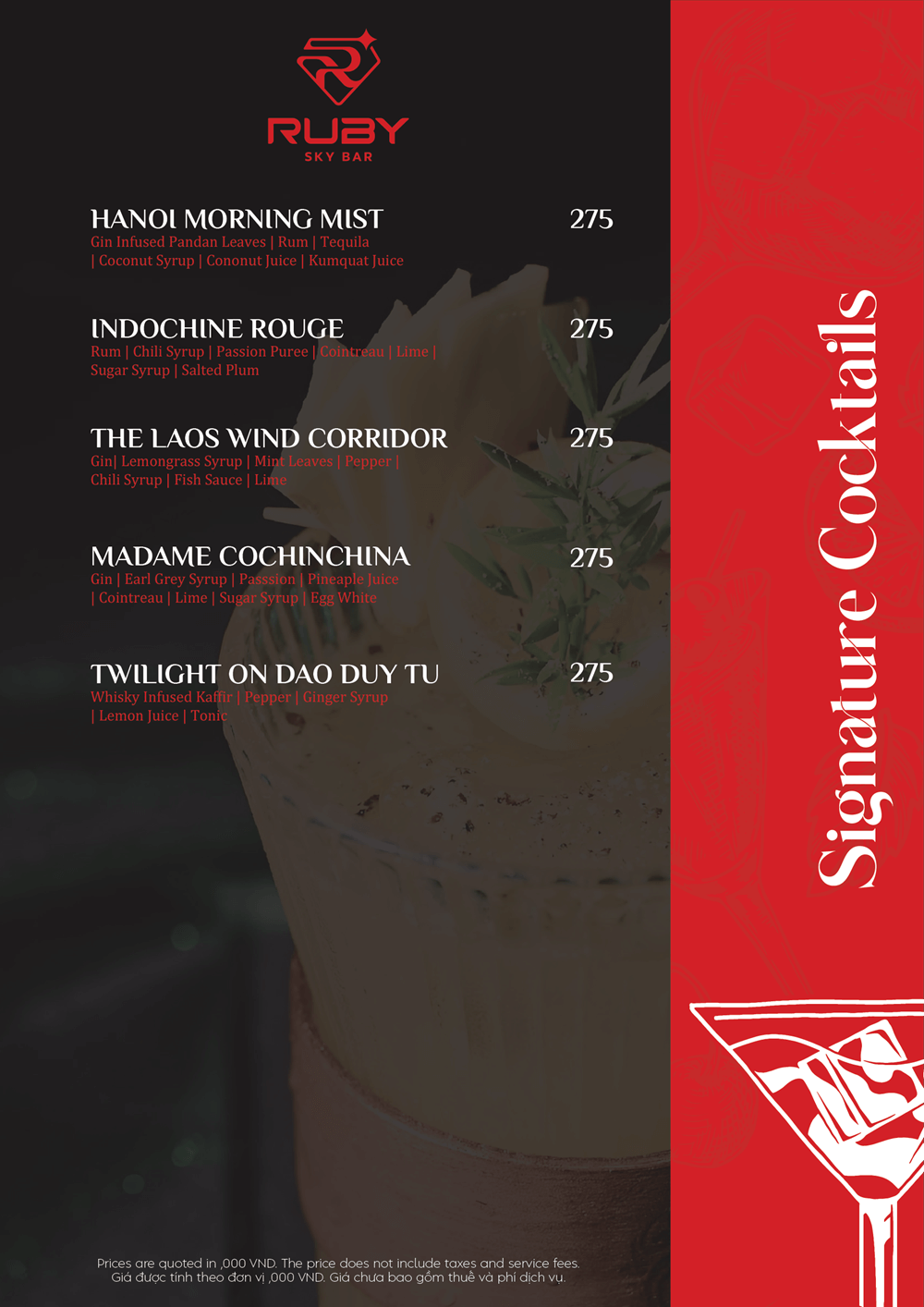 Menu Ruby Sky Bar - Đào Duy Từ 2