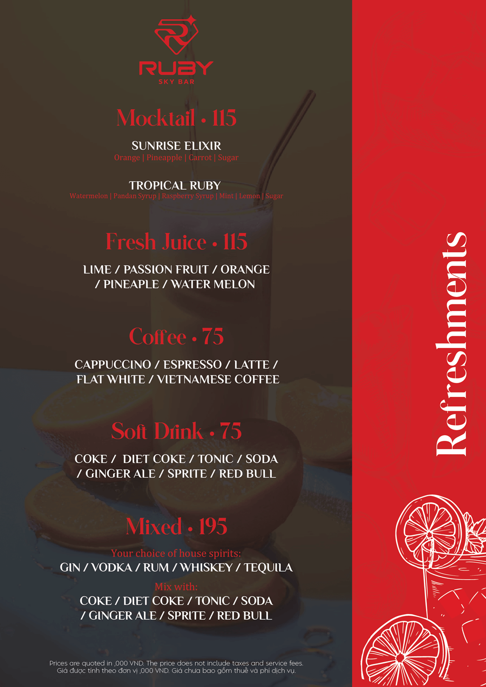 Menu Ruby Sky Bar - Đào Duy Từ 5