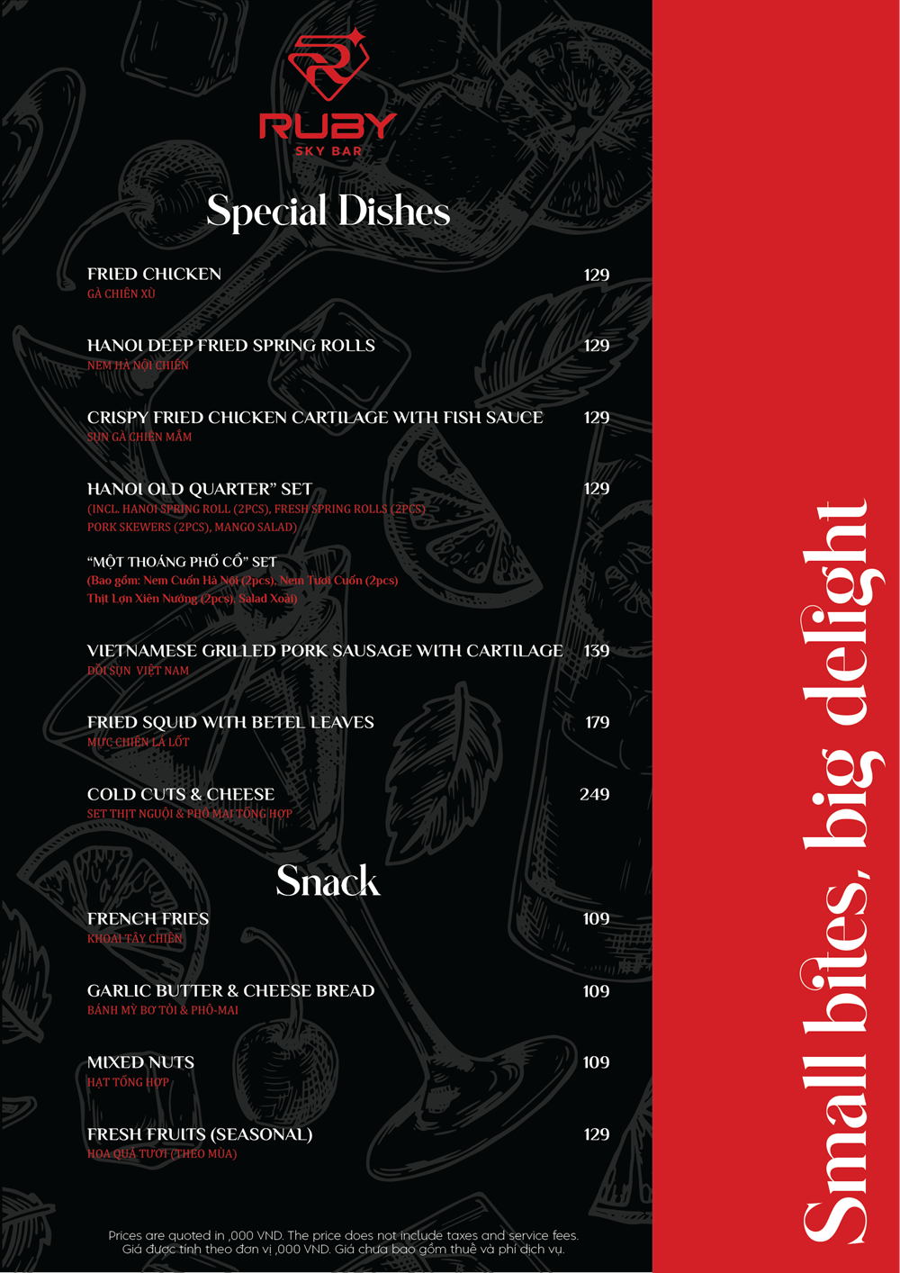 Menu Ruby Sky Bar - Đào Duy Từ 9