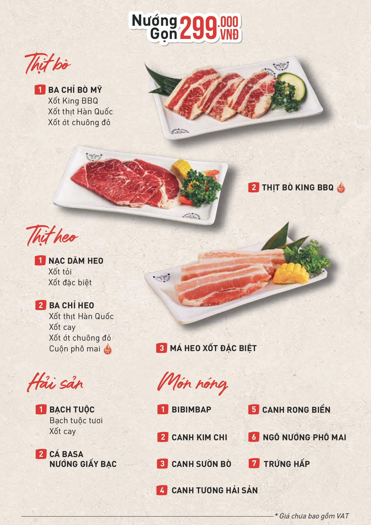 Menu King BBQ Buffet - Vạn Hạnh Mall 3