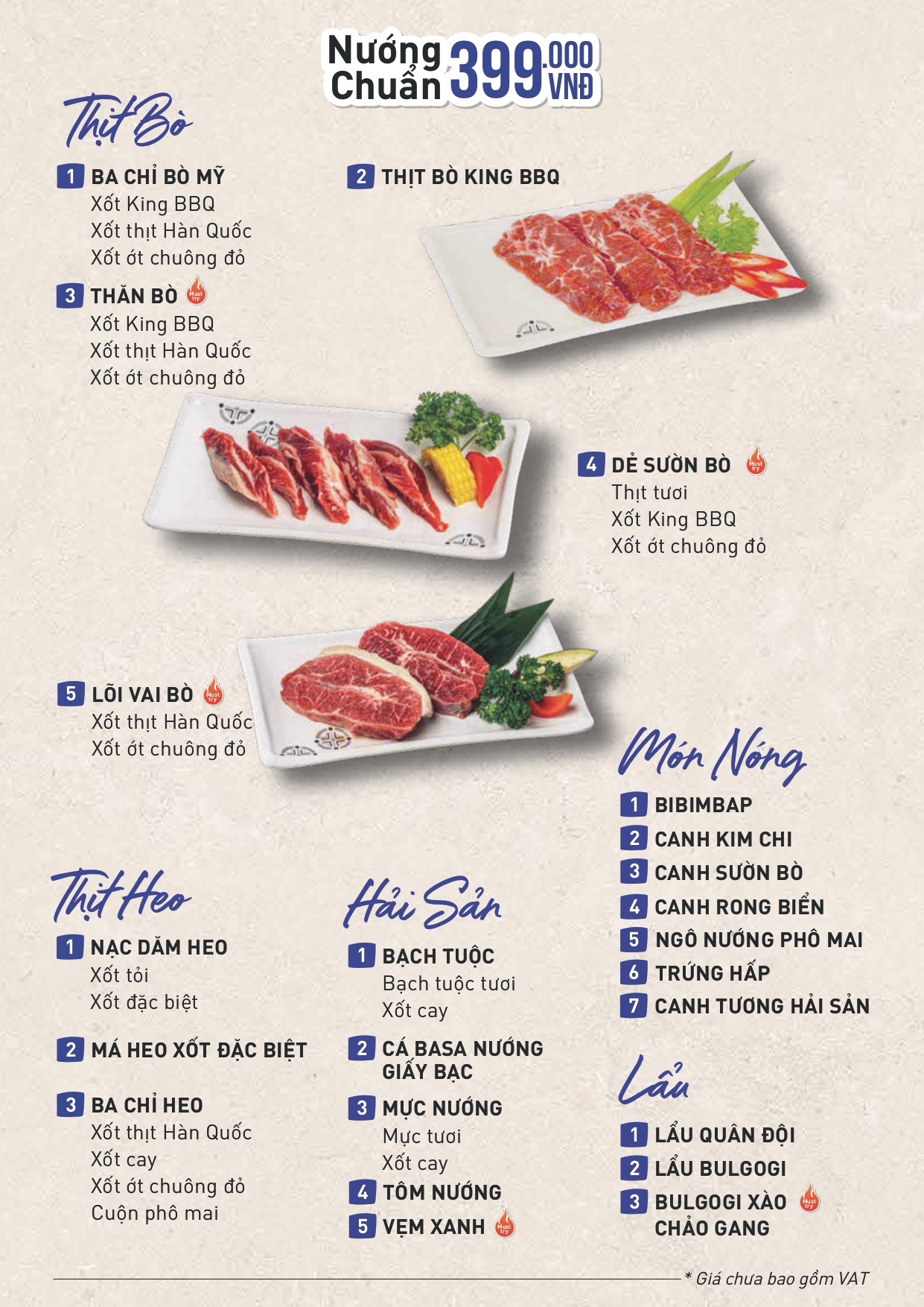 Menu King BBQ Buffet - Vạn Hạnh Mall 4